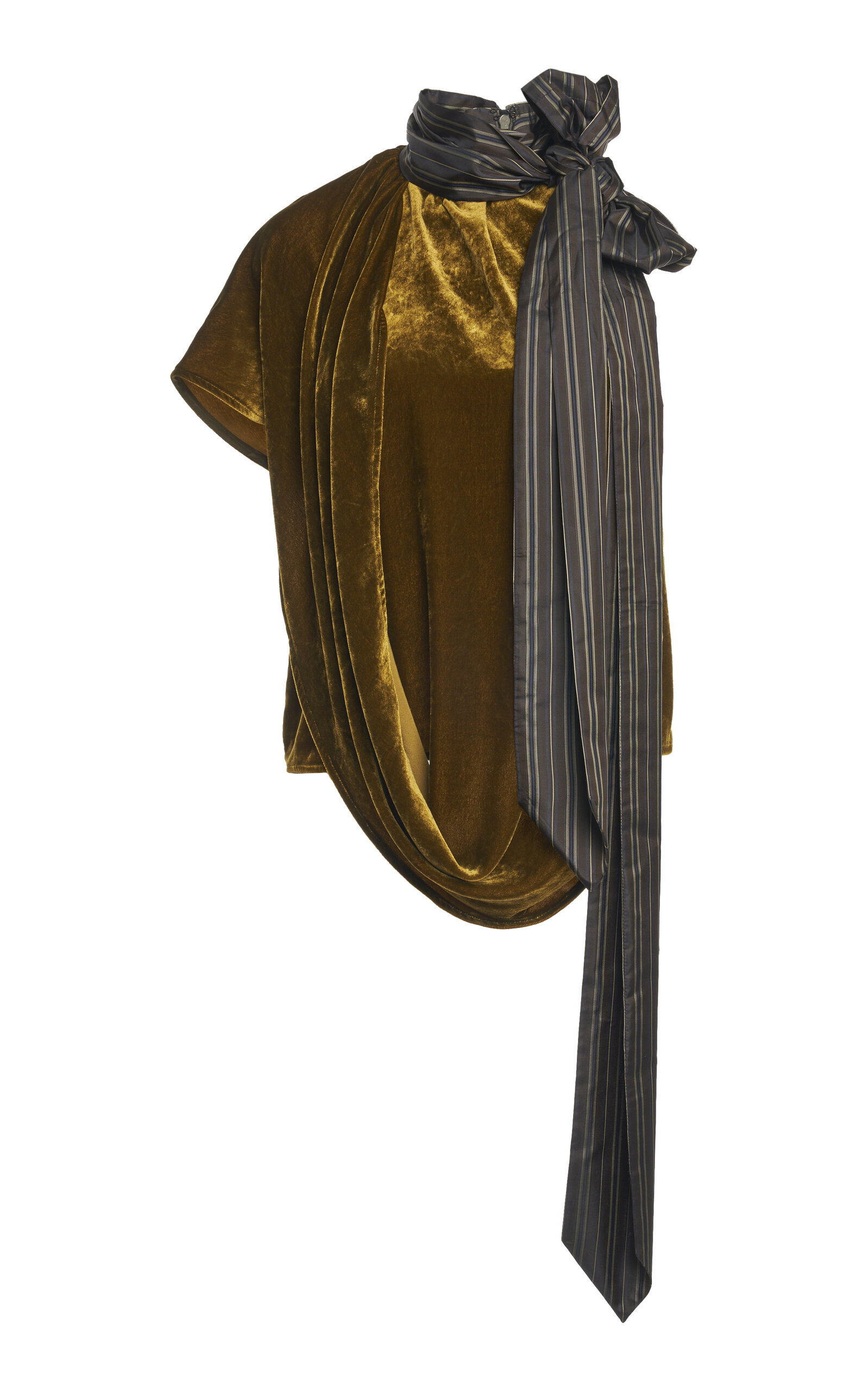 Dries Van Noten Cresta Scarf-Detailed Velvet Top