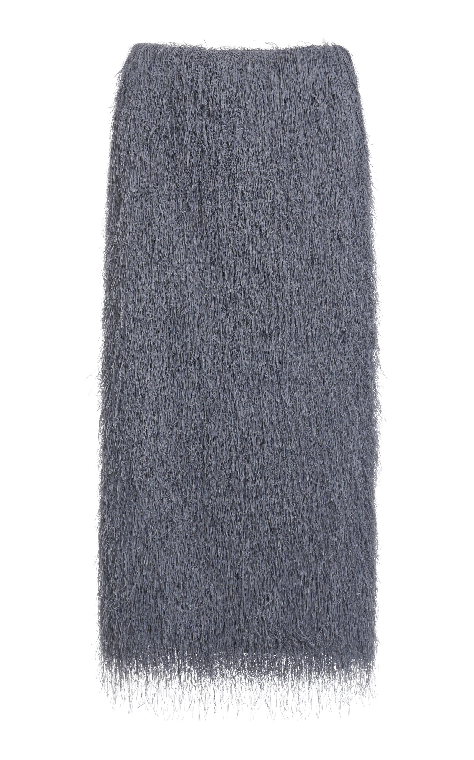 Dries Van Noten Textured Knee-length Skirt Elastic Waistband In Dark Grey