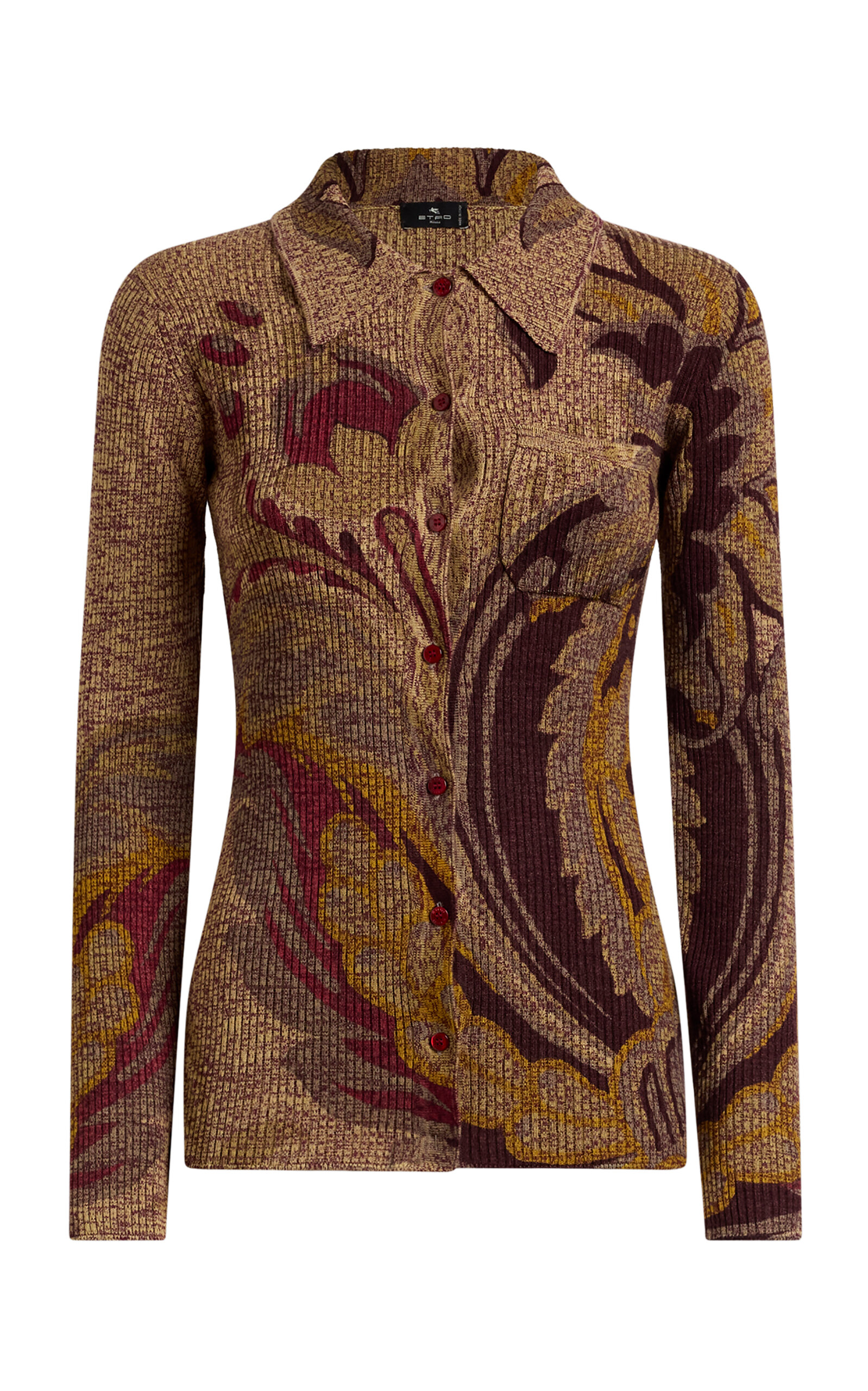 Etro Paisley-Jacquard Wool Cardigan