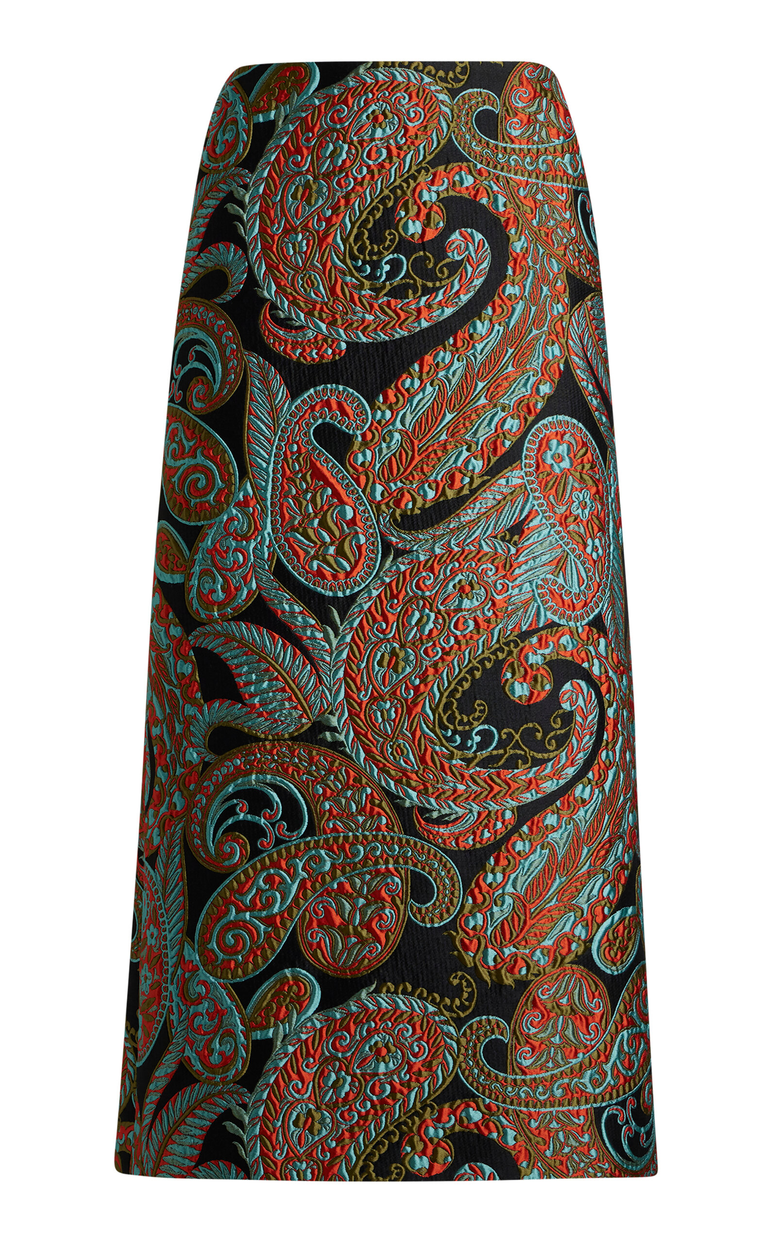 Etro Paisley Brocade A-line Midi Skirt In Multi