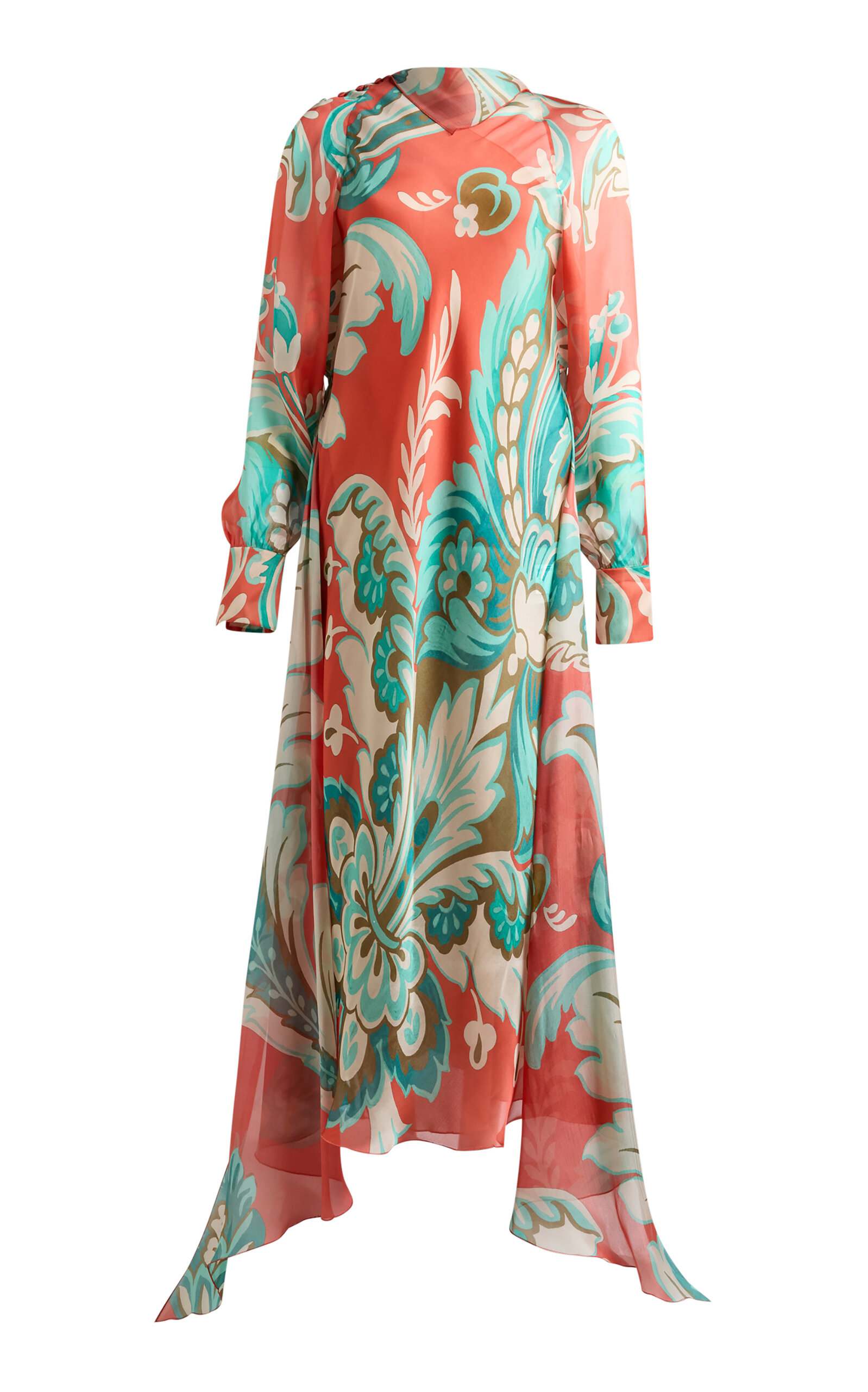 Etro Patterned Silk Midi Dress In Multi