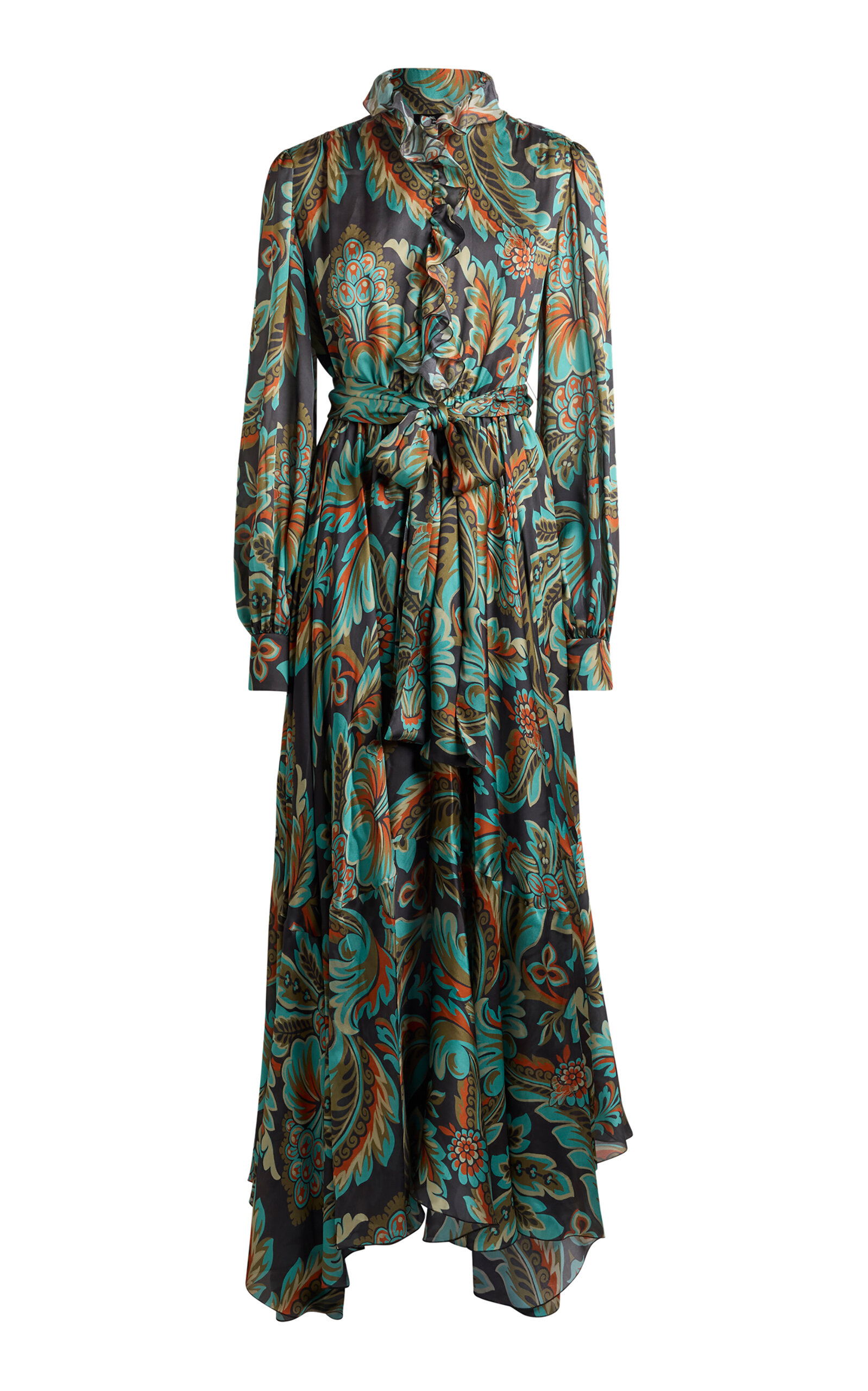 Etro Ruffled Silk Maxi Dress