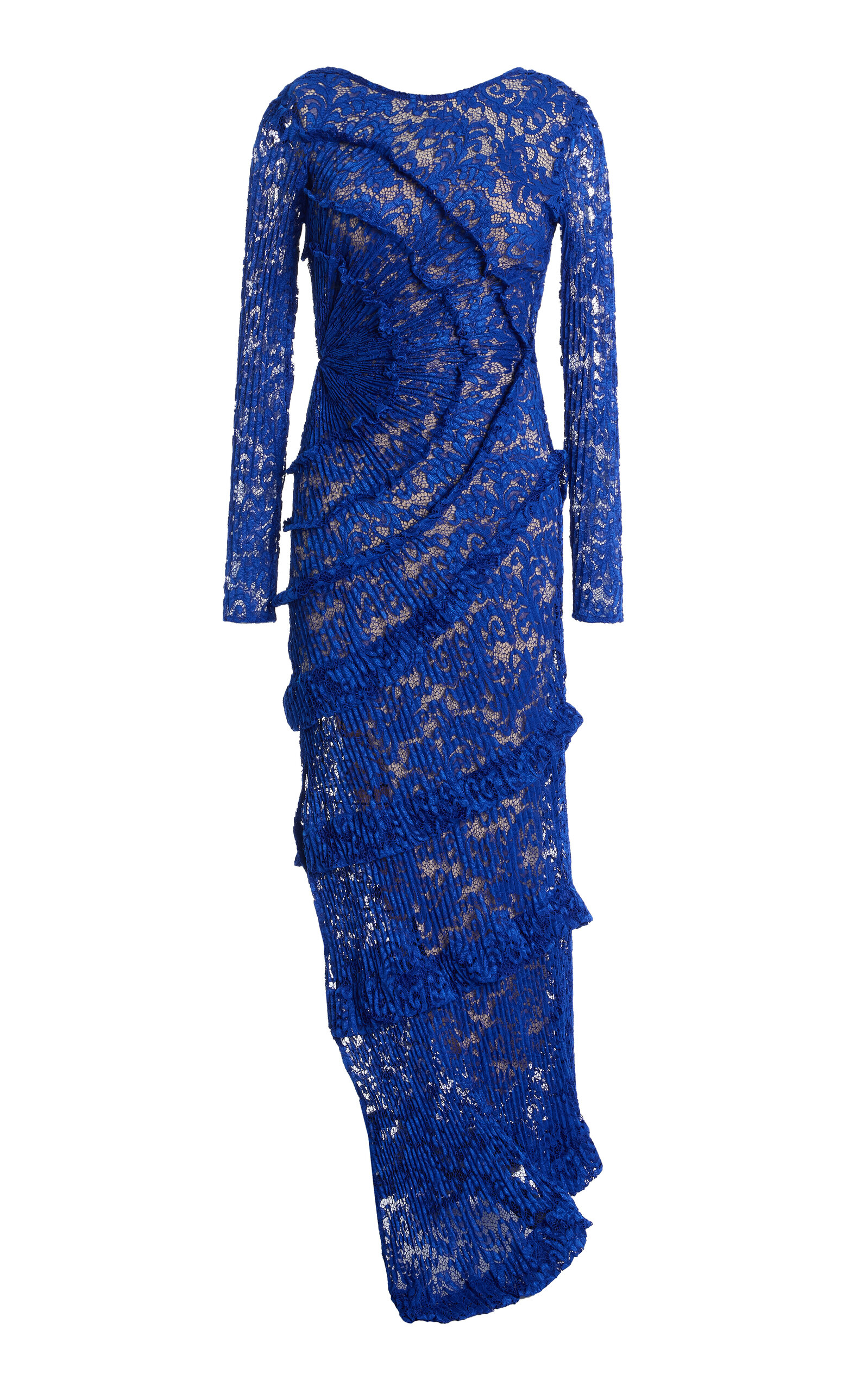 Georgia Hardinge Spiralite Lace Maxi Dress In Blue