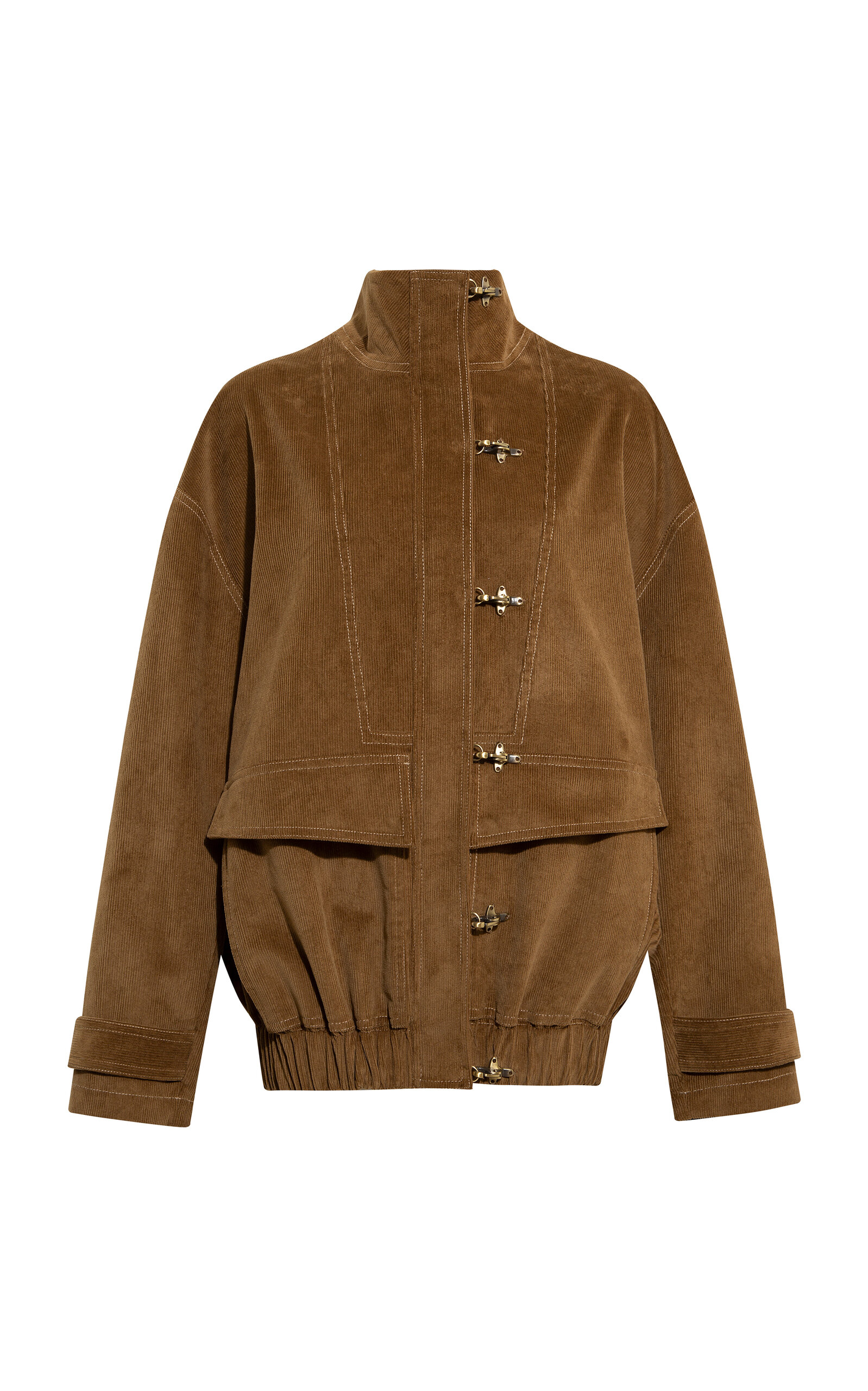 Siedres Polca Oversized Corduroy Jacket In Brown