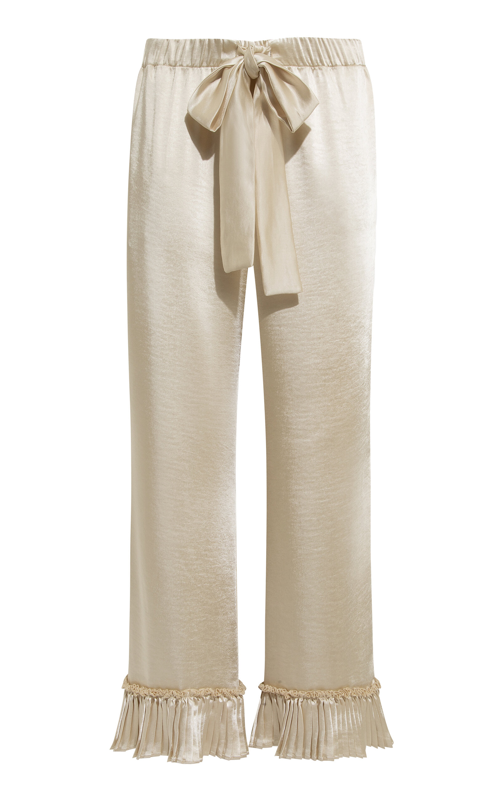 SIEDRÉS Tilda Pleat-Trimmed Satin Flare Pants