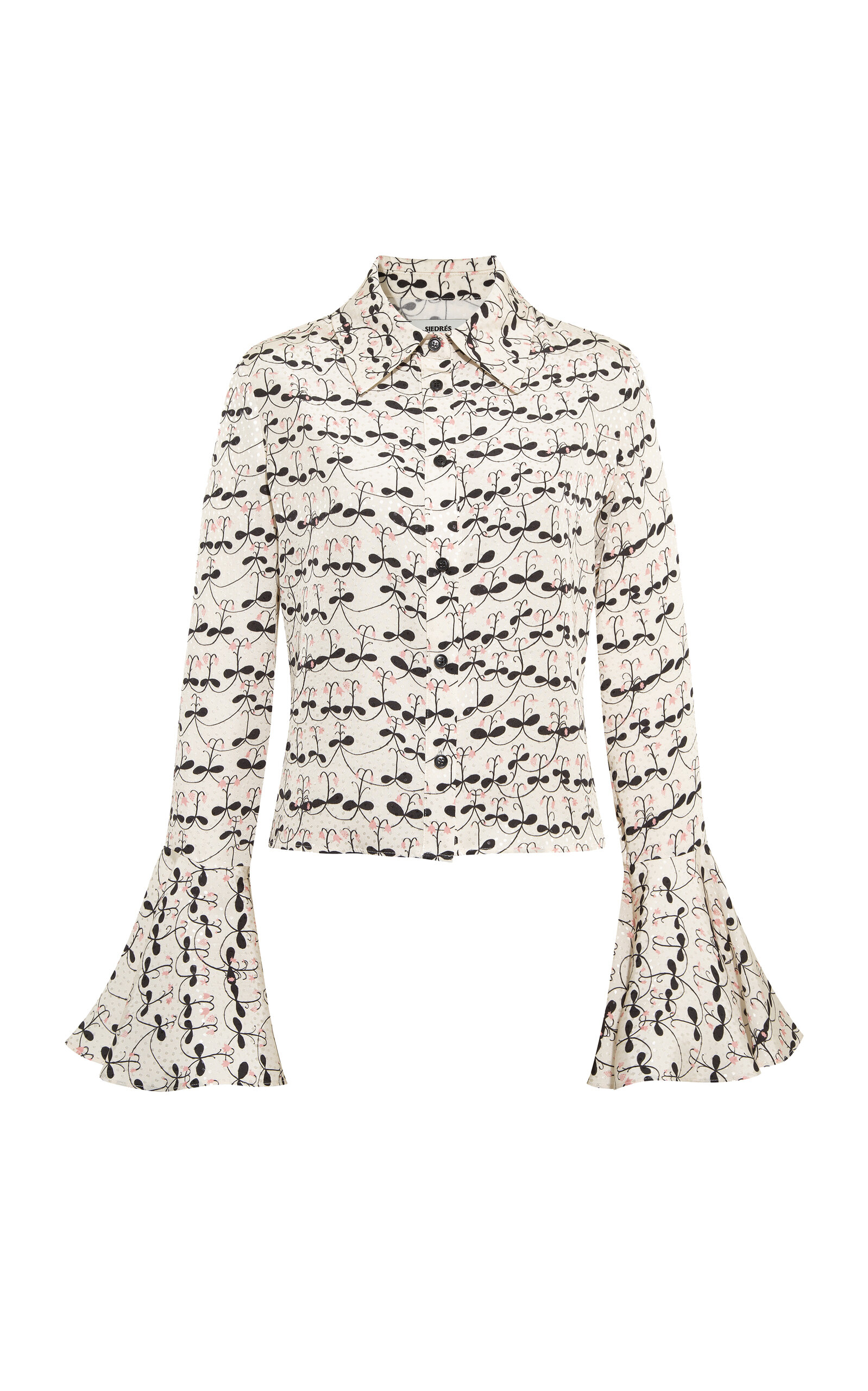 Siedres Mora Fluted Satin Shirt In Multi