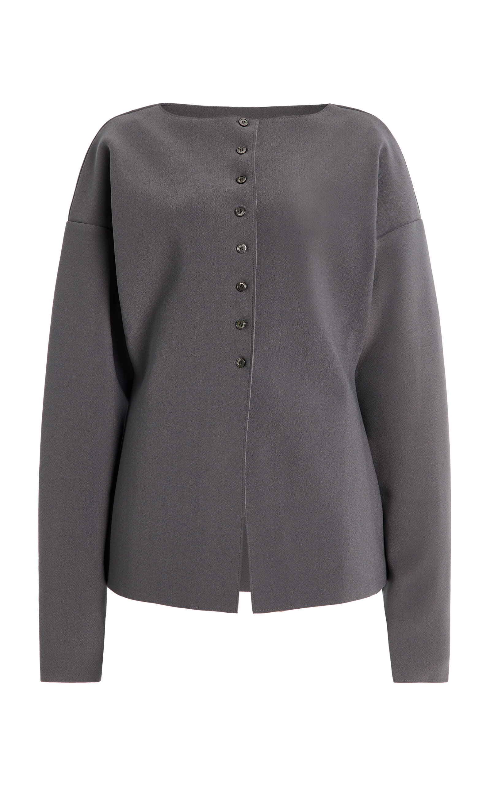 Birrot Exclusive Lay3 Crepe Cardigan In Gray