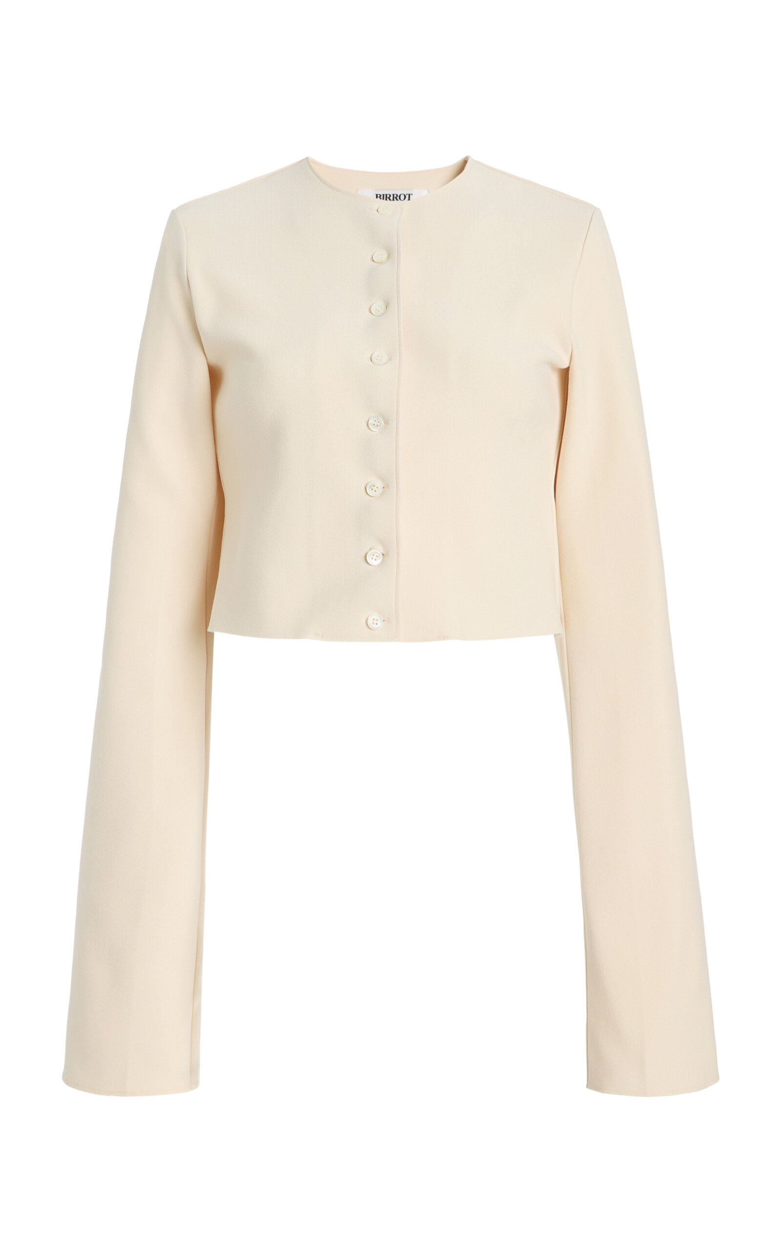 Birrot Exclusive Lay2 Cropped Crepe Top In White