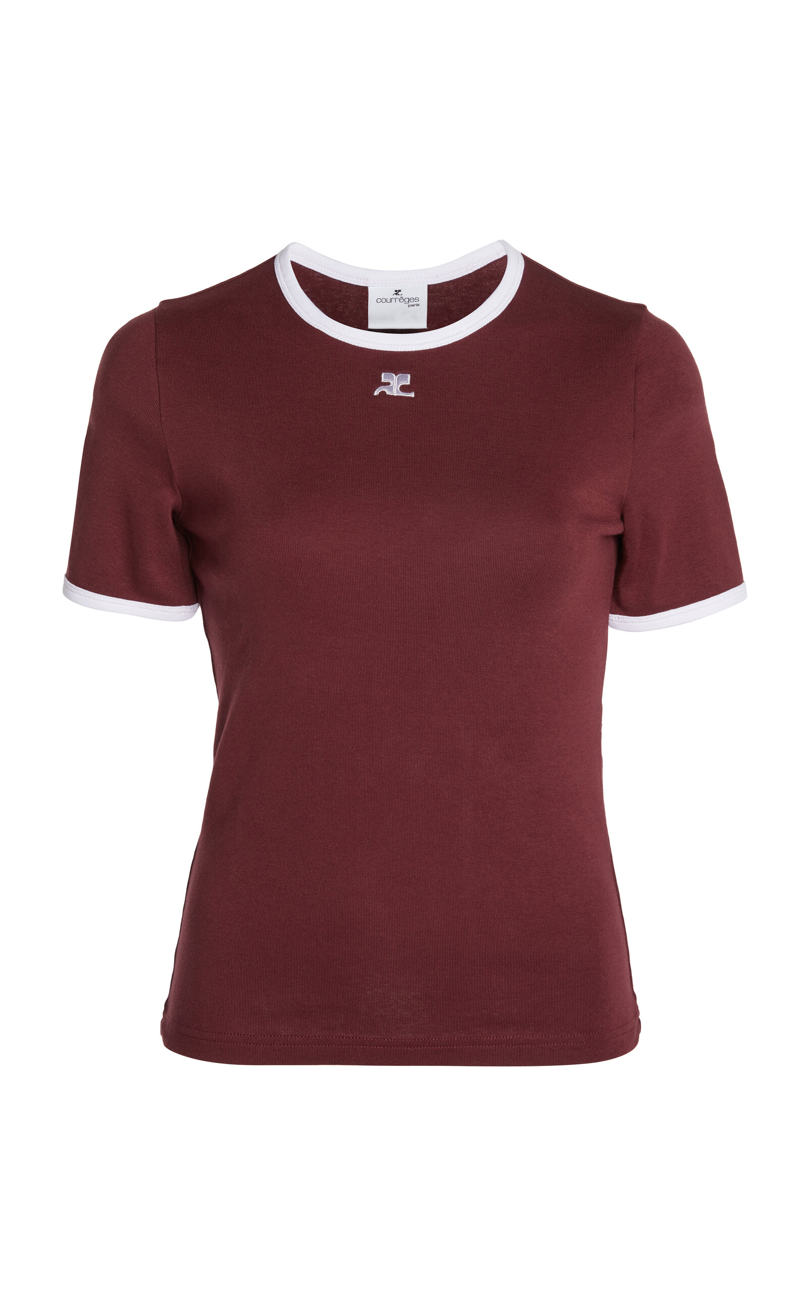 CourrÃ¨ges Signature Contrast Cotton T-Shirt