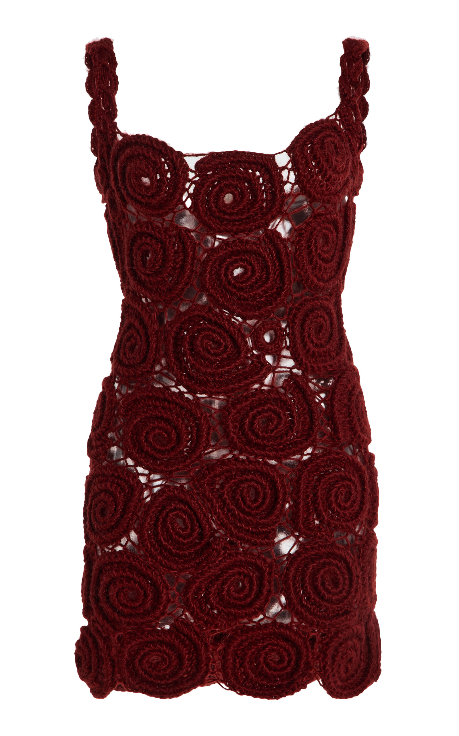 Nia Thomas Spiral Knit Mini Dress In Red