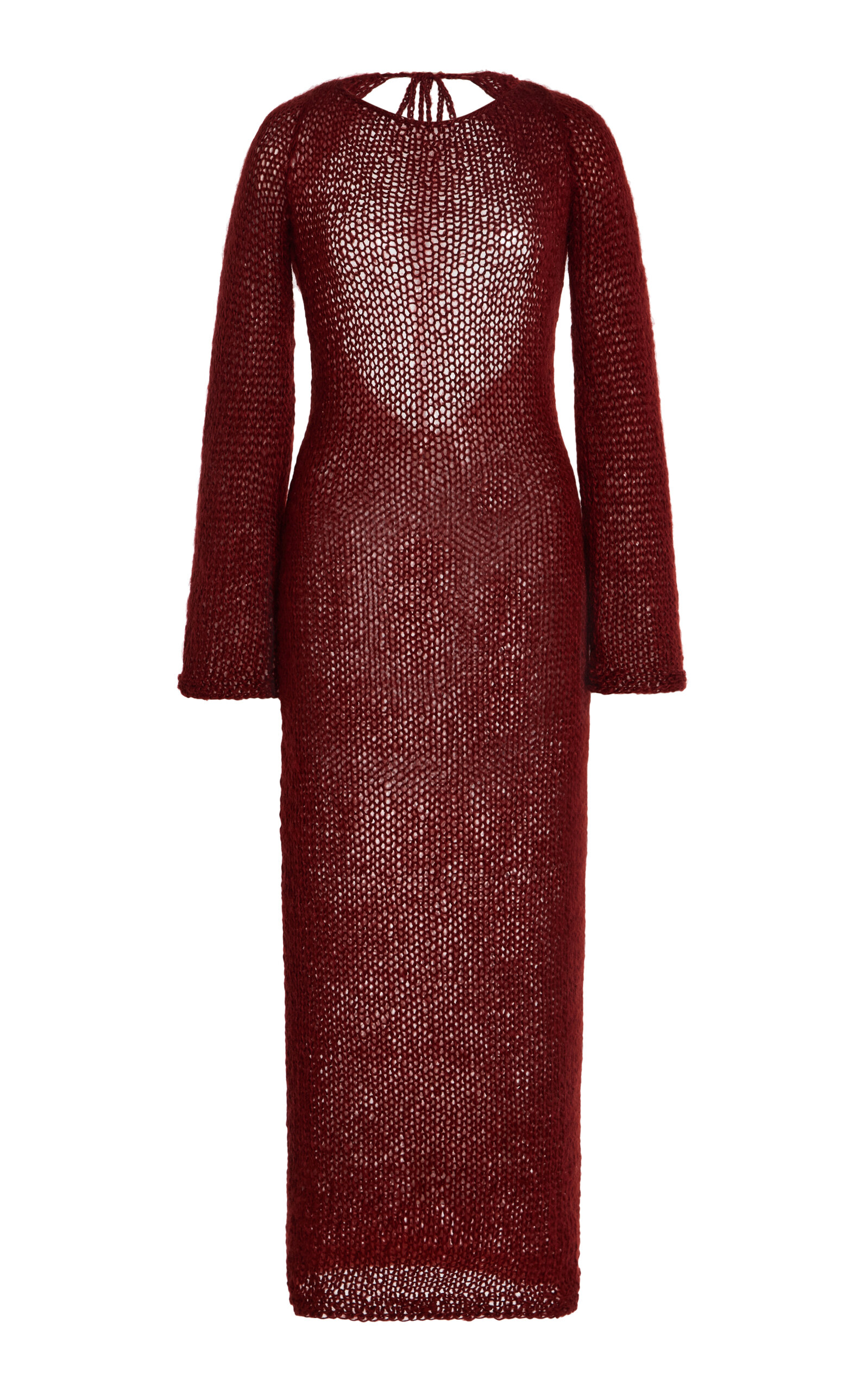 Nia Thomas Exclusive Kate Bell-sleeve Knit Maxi Dress In Red