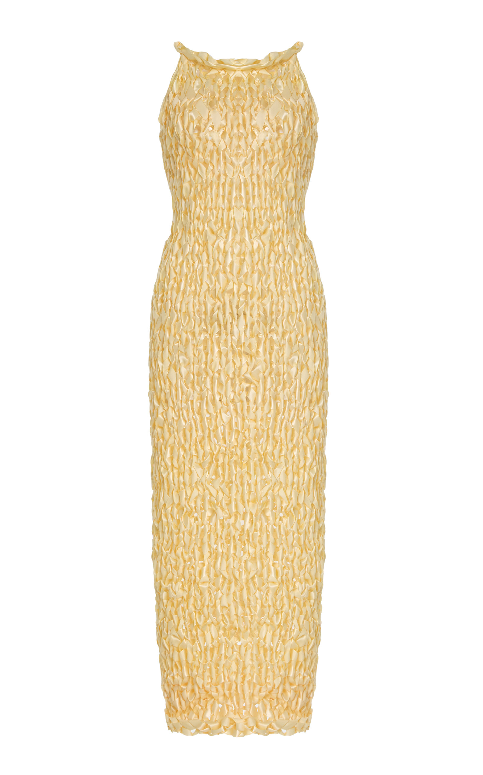 Nia Thomas Hand-knit Ribbon Gown In Yellow