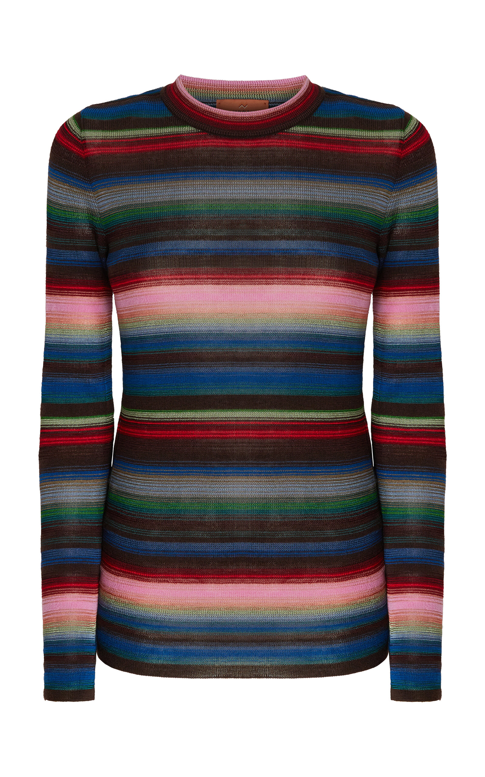 Missoni Crewneck Striped Knit Sweater In Pink