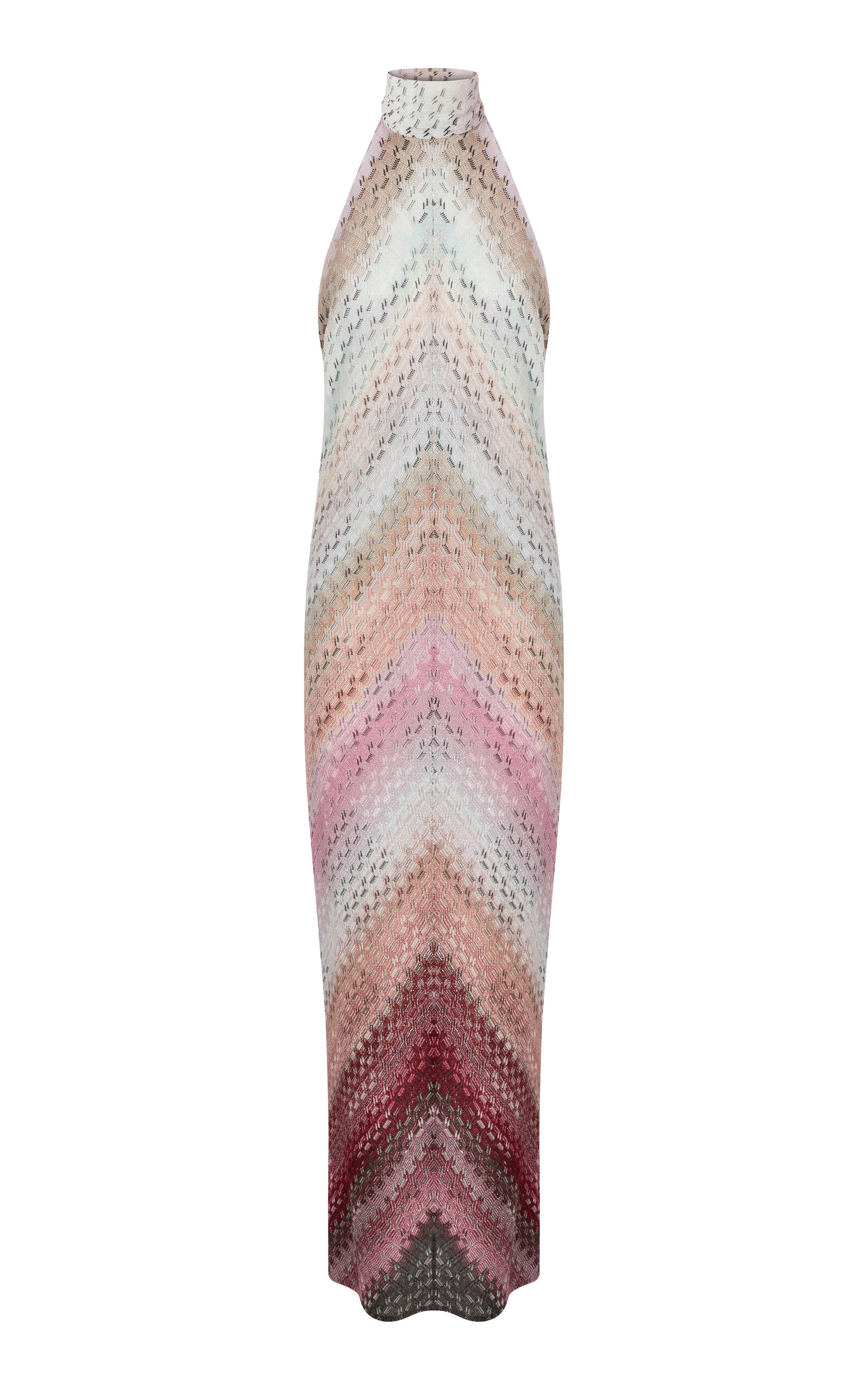 Missoni Staggered Lurex Raschel Halter Dress In Multi