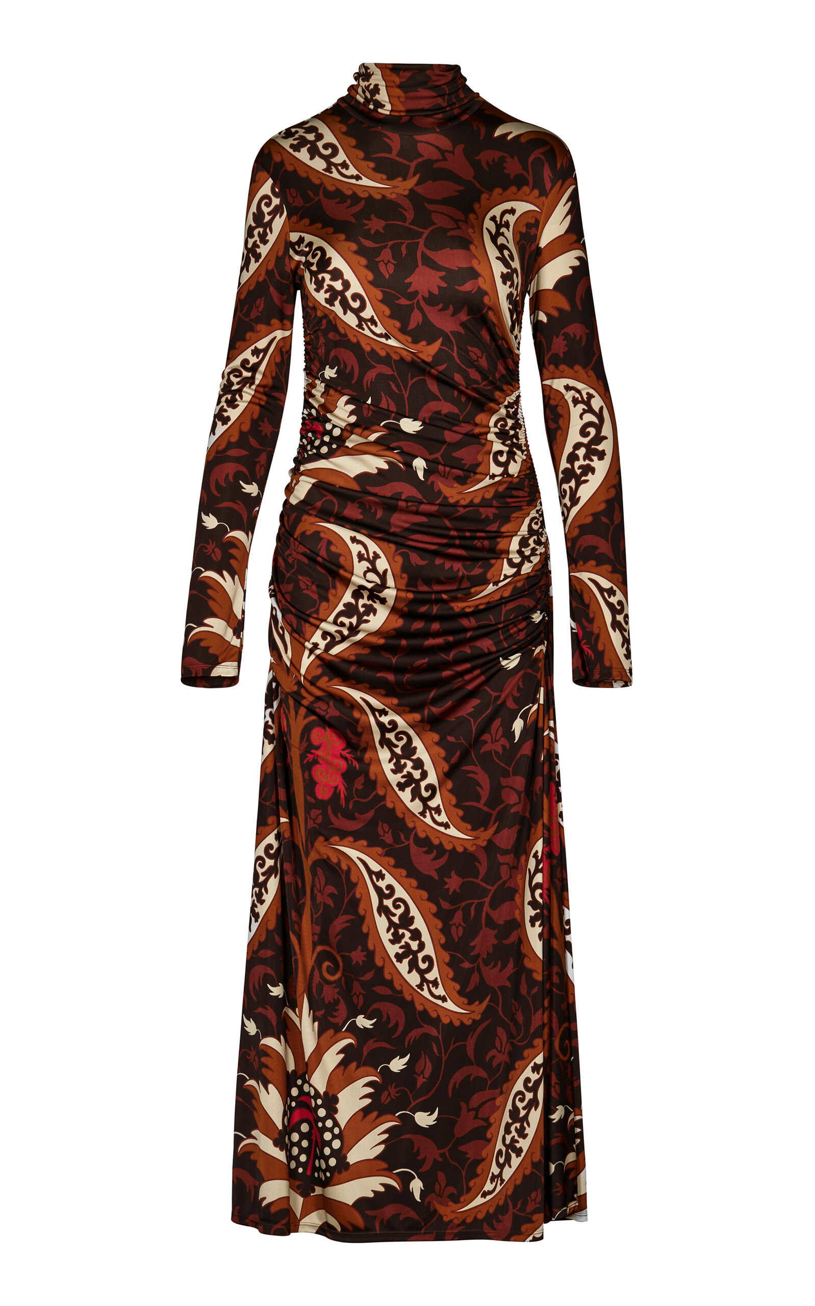 Johanna Ortiz Start Point Gathered Maxi Dress In Multi