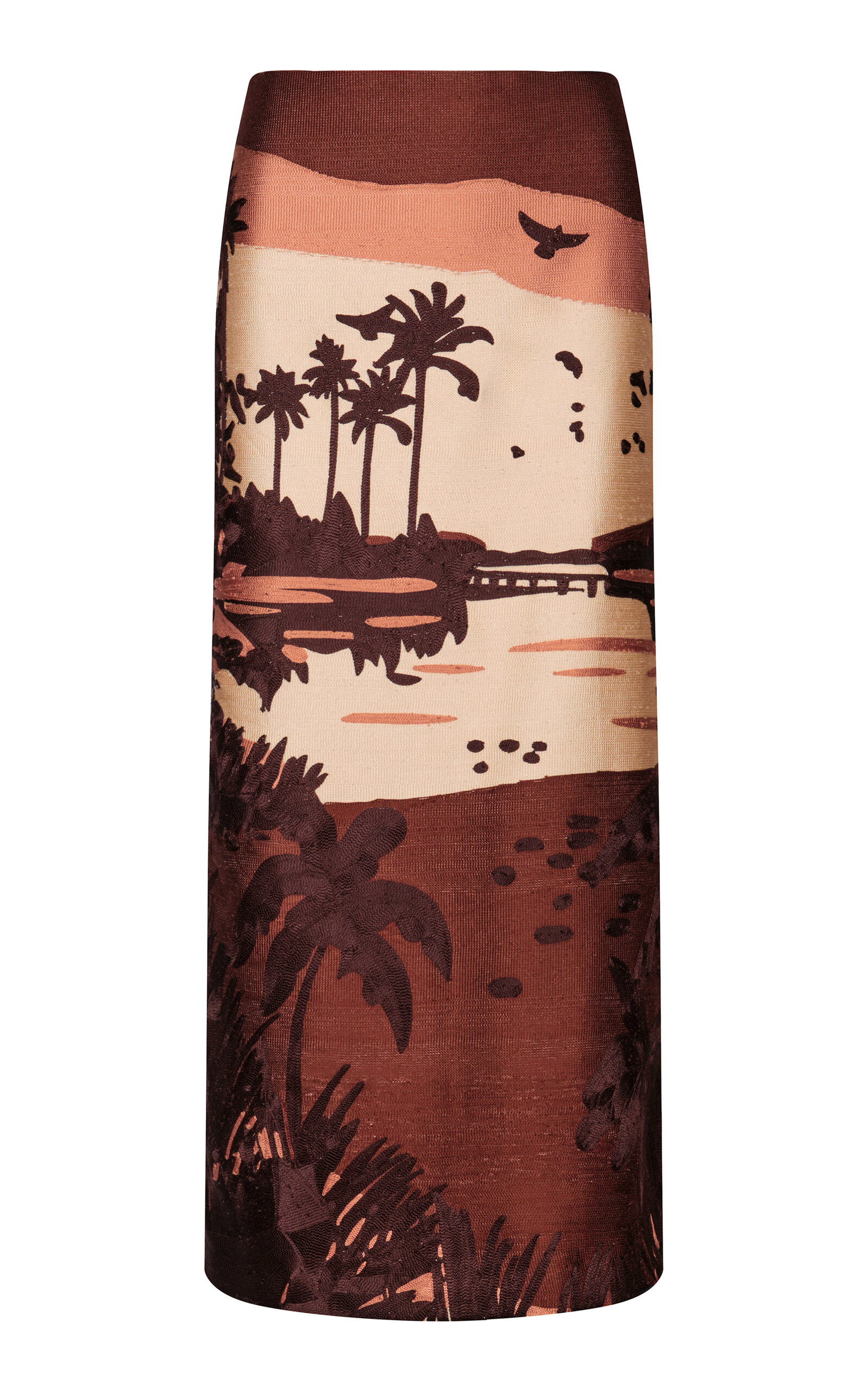 Johanna Ortiz Mythology Leather Midi Skirt - Brown