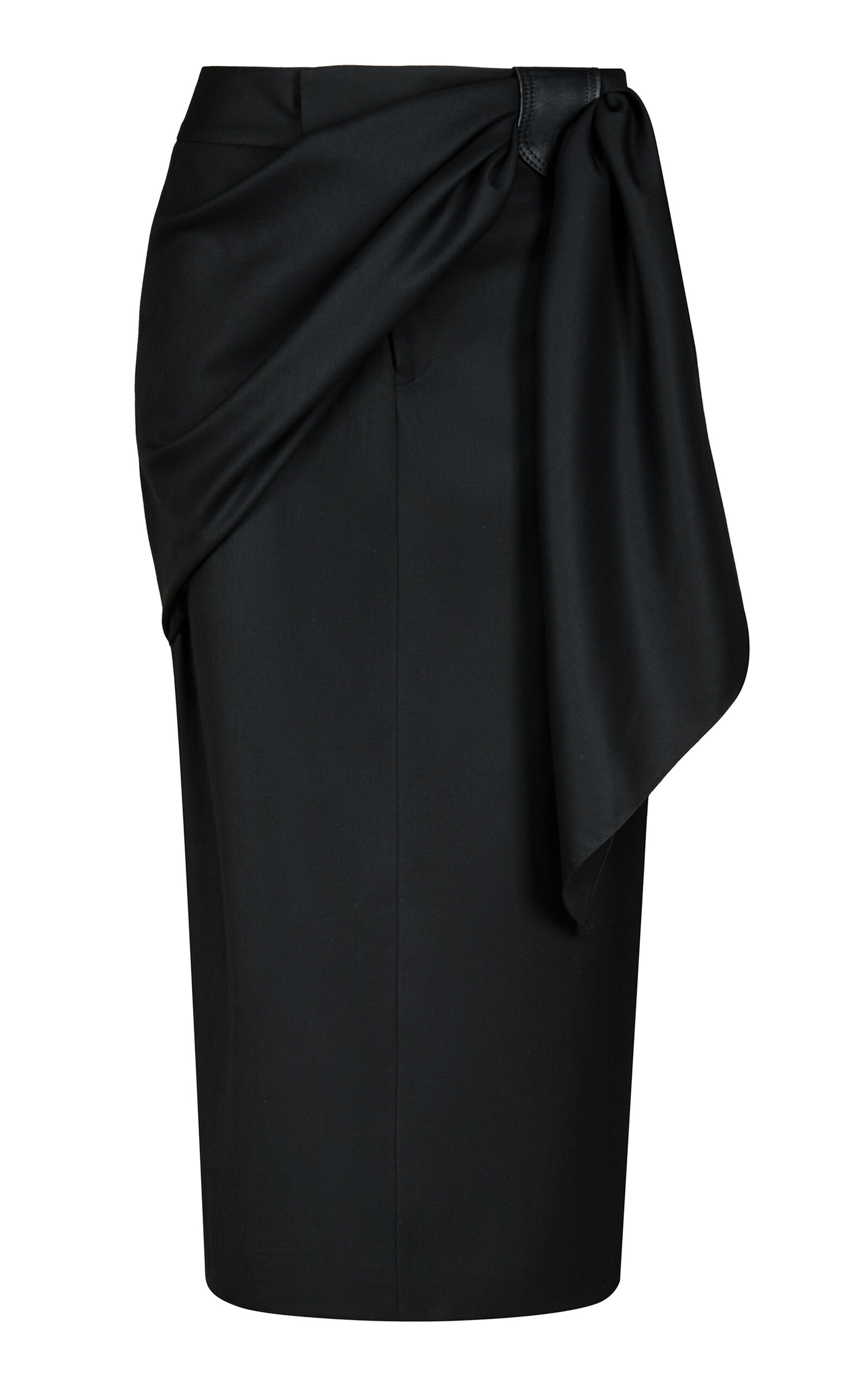 Johanna Ortiz Rugged Fusion Wool Midi Skirt - Black
