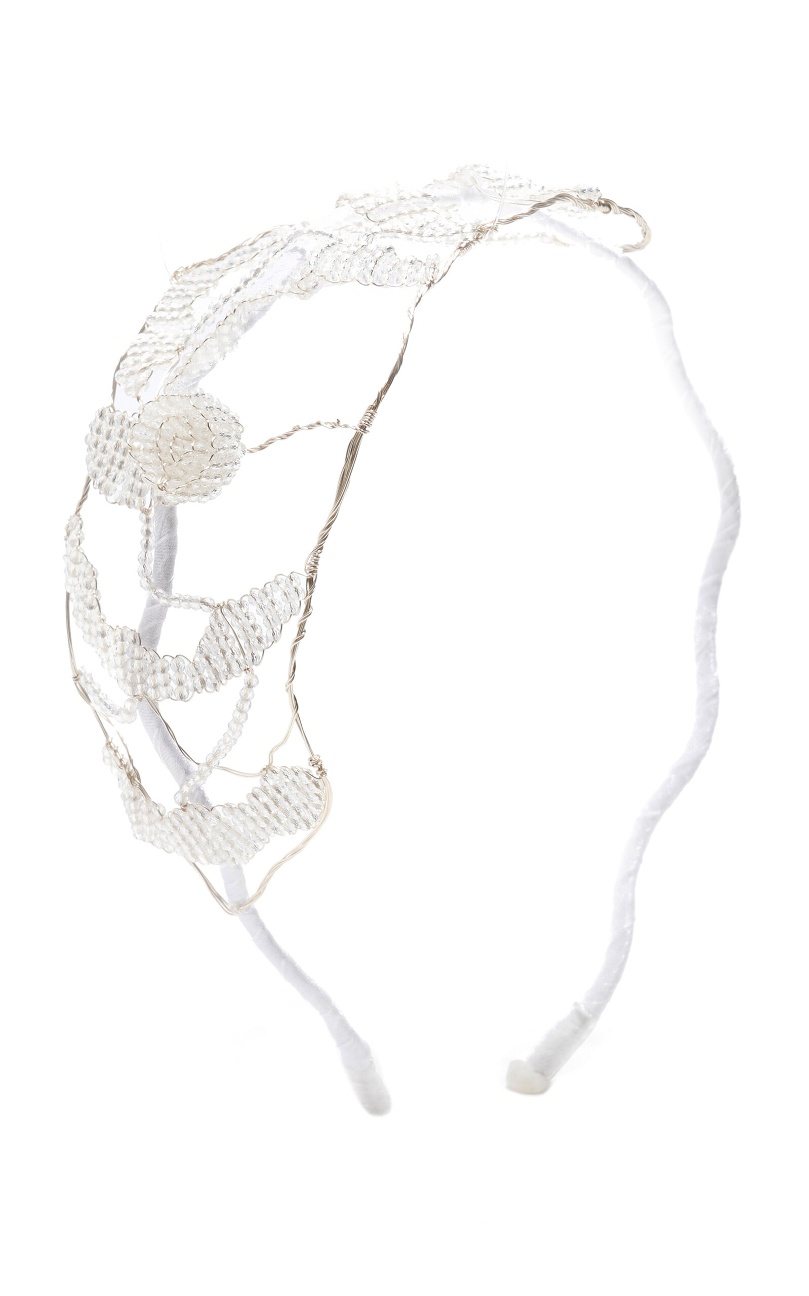 Emm Kuo Crystal-Beaded Lace Headband