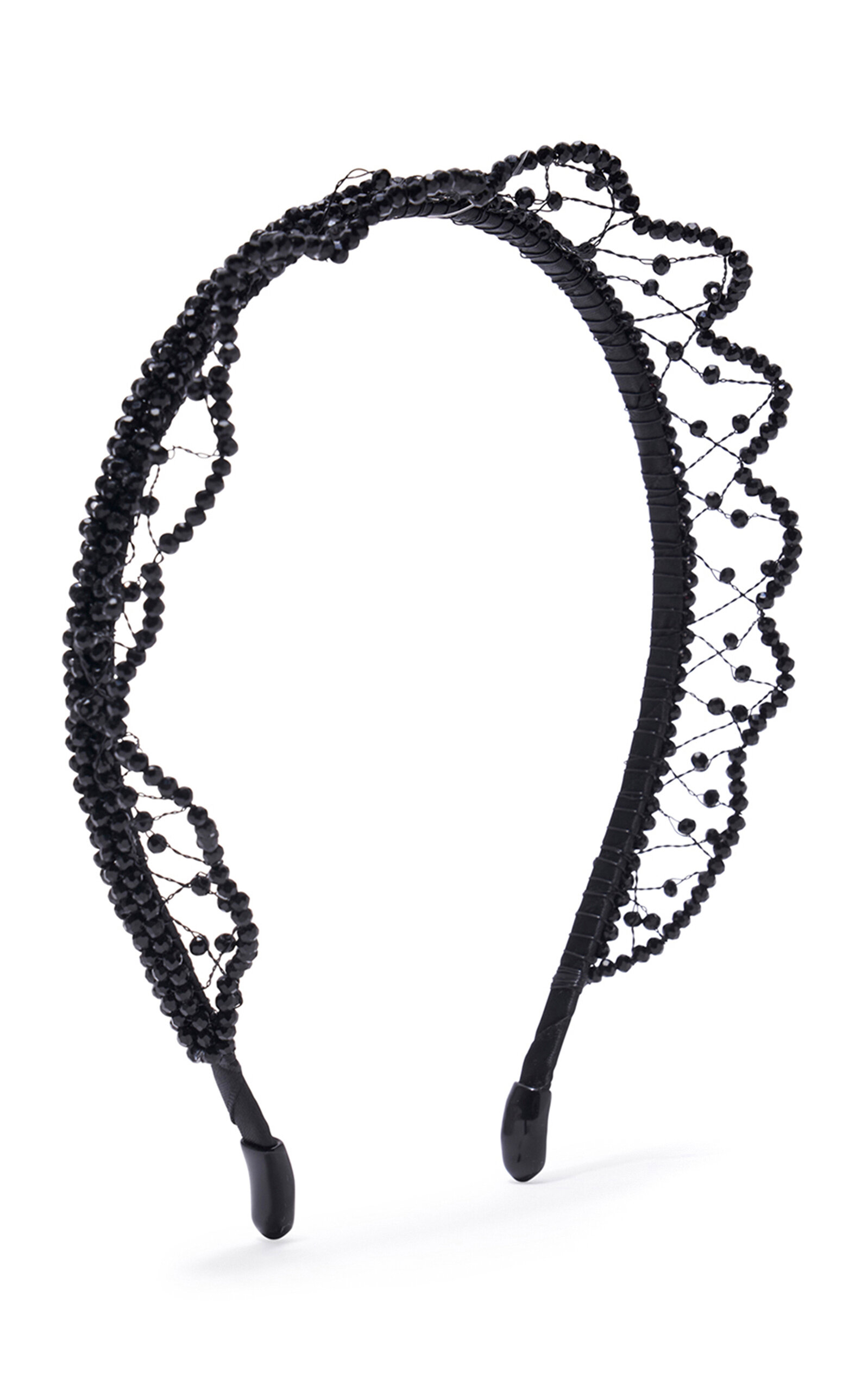 Shop Emm Kuo Beaded Headband In Black