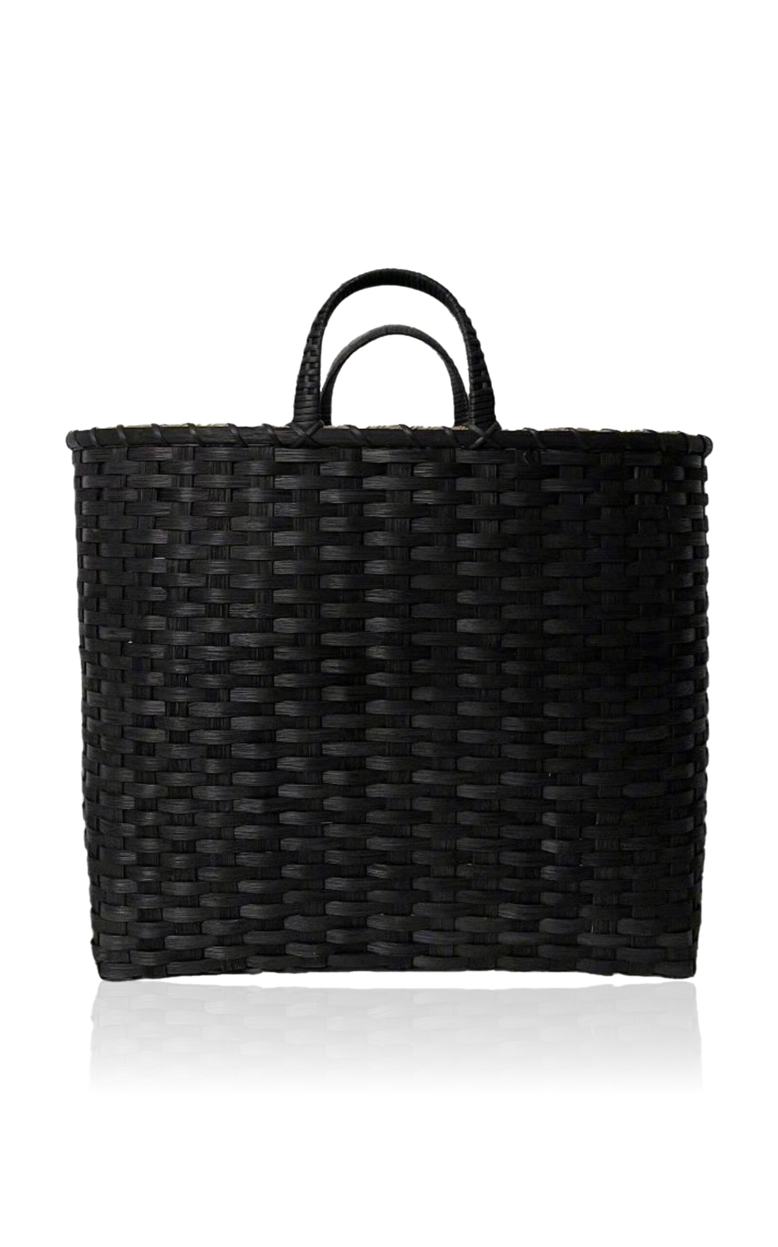 Underwater Weaving Studio Black Sheep Oversized Rattan Tote Bag In Black