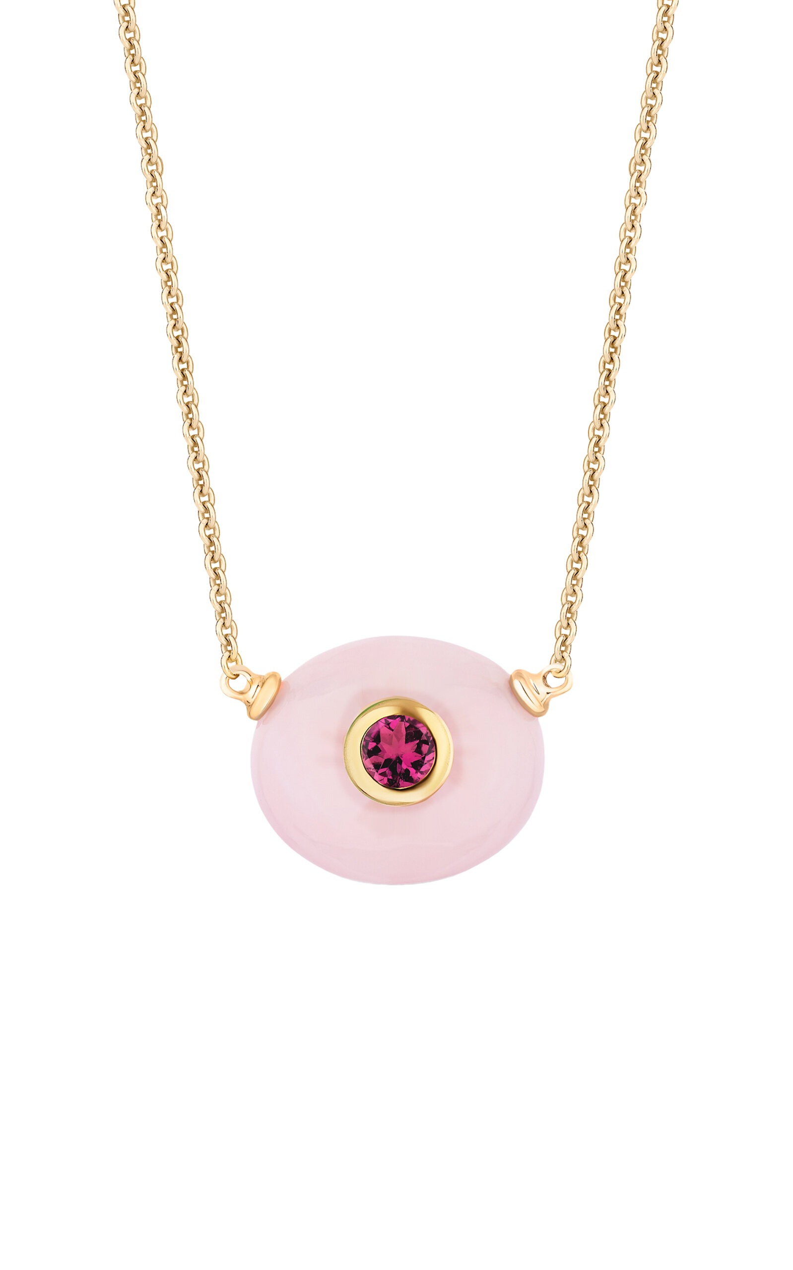 Mason And Books Milestone 14k Gold Opal & Tourmaline Necklace In Pink