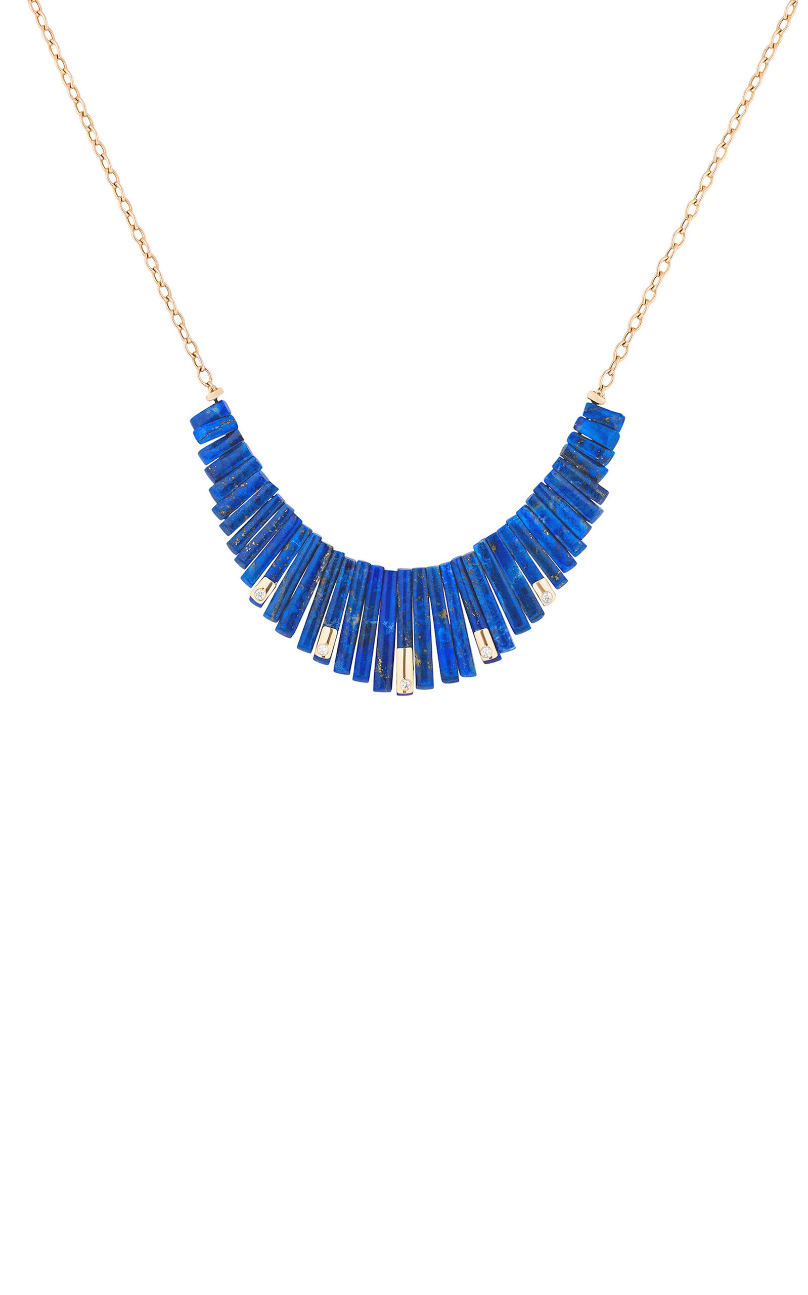 Mason And Books Timeline 14k Gold Lapis Bib Necklace In Blue