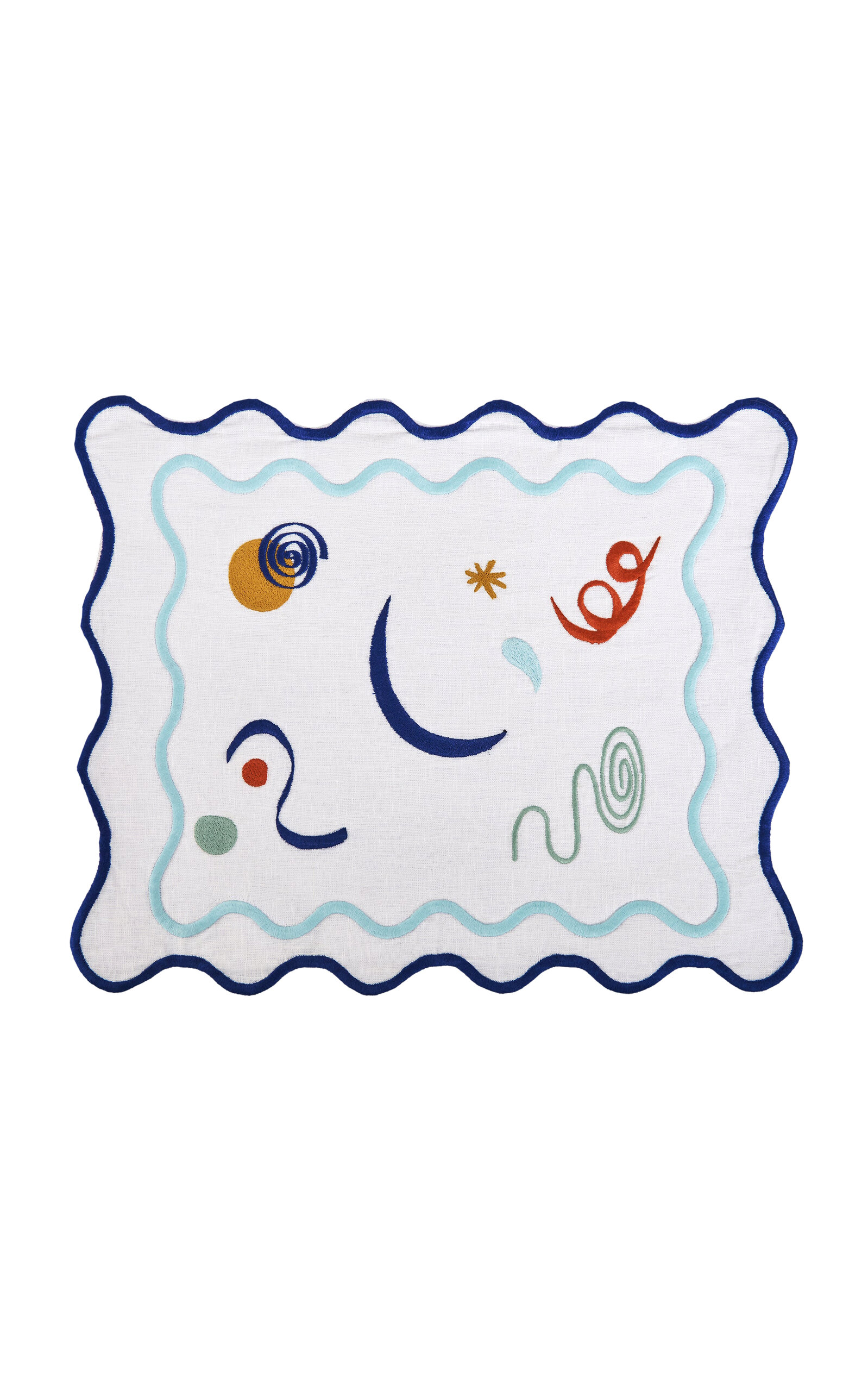 Misette Set-of-four Embroidered Linen Placemats