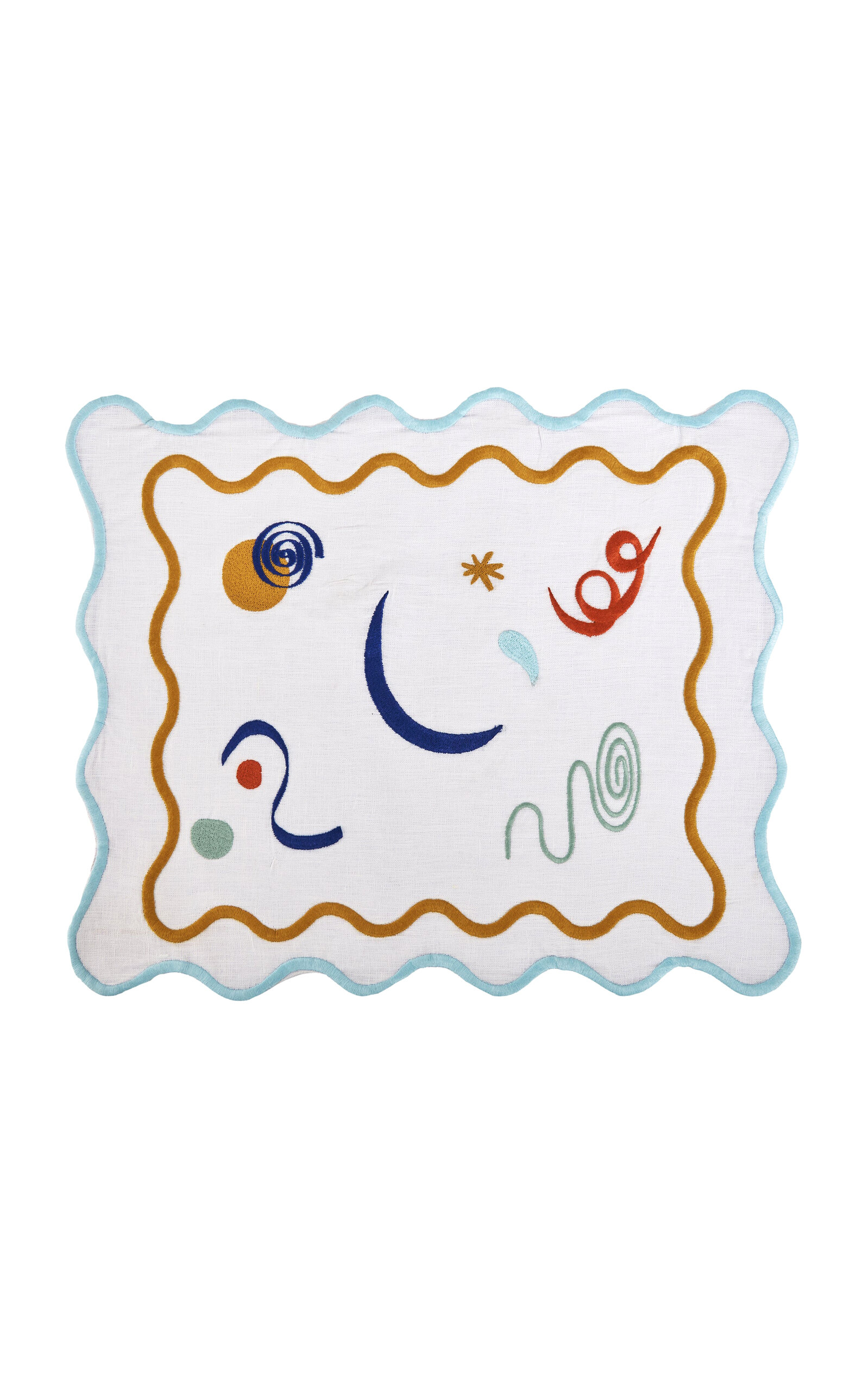 Misette Set-of-four Embroidered Linen Placemats