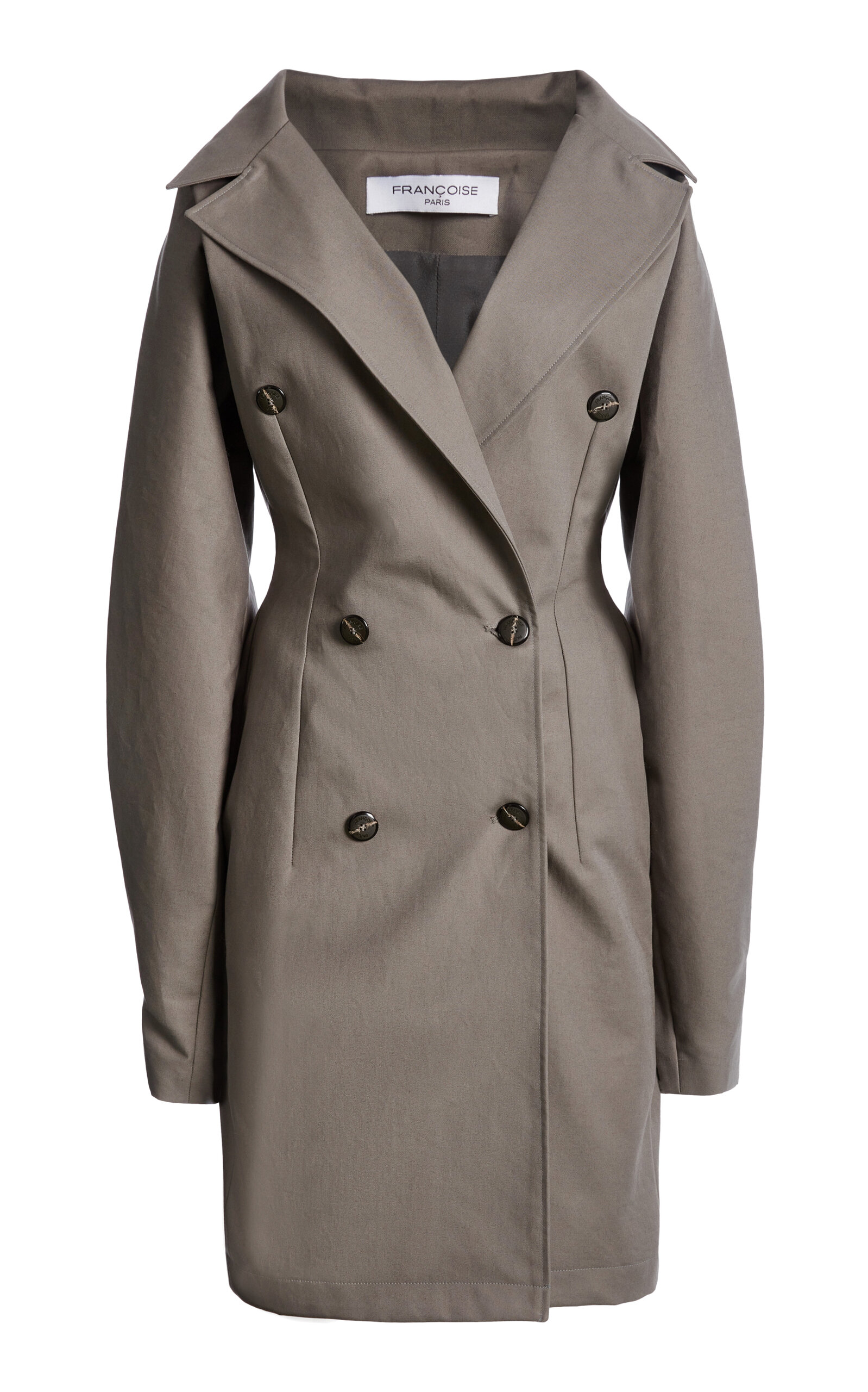 FRANÇOISE Daria Gigot Sleeve Cotton Dress - Grey