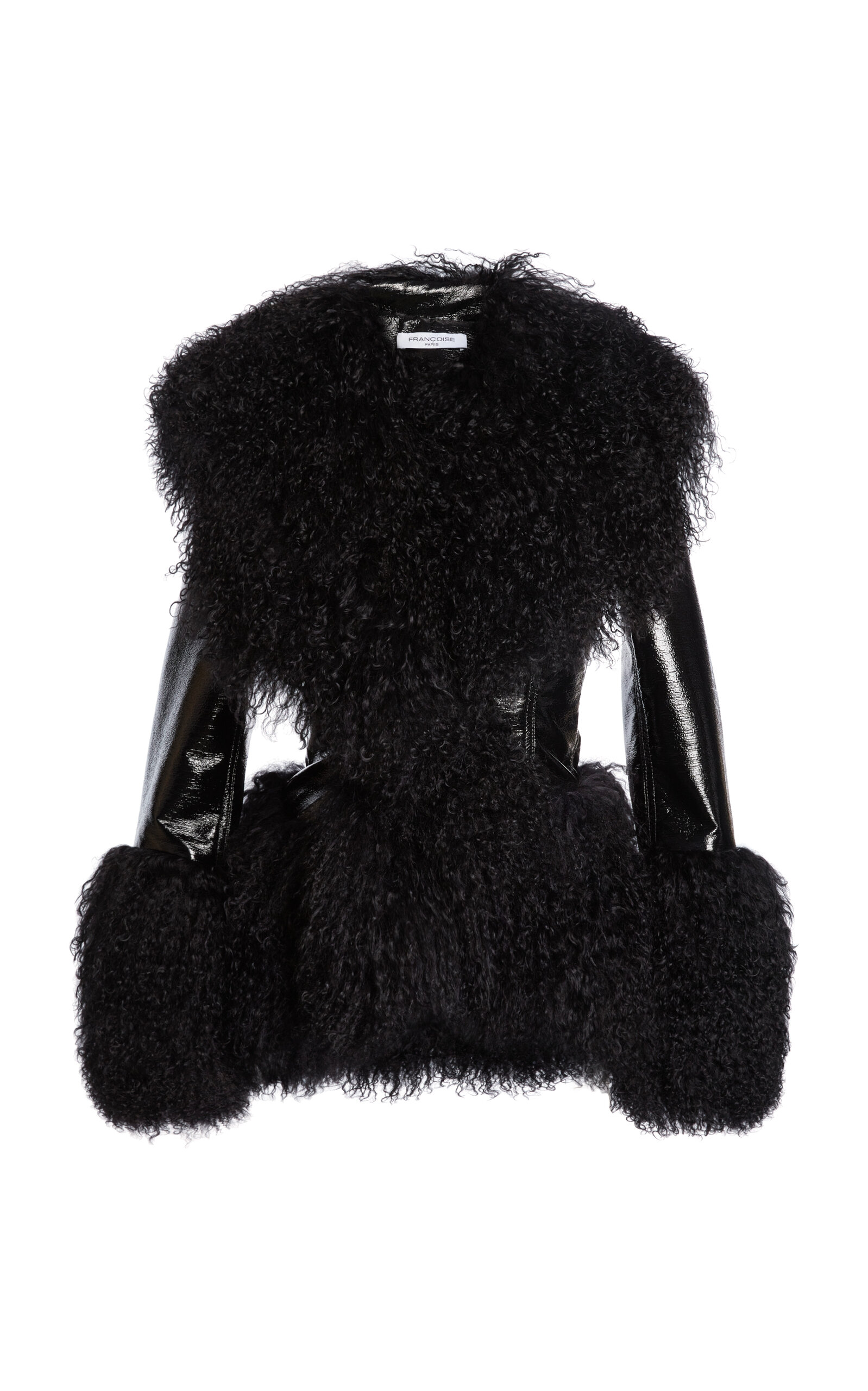 Francoise Tamara Sheepskin Jacket In Black