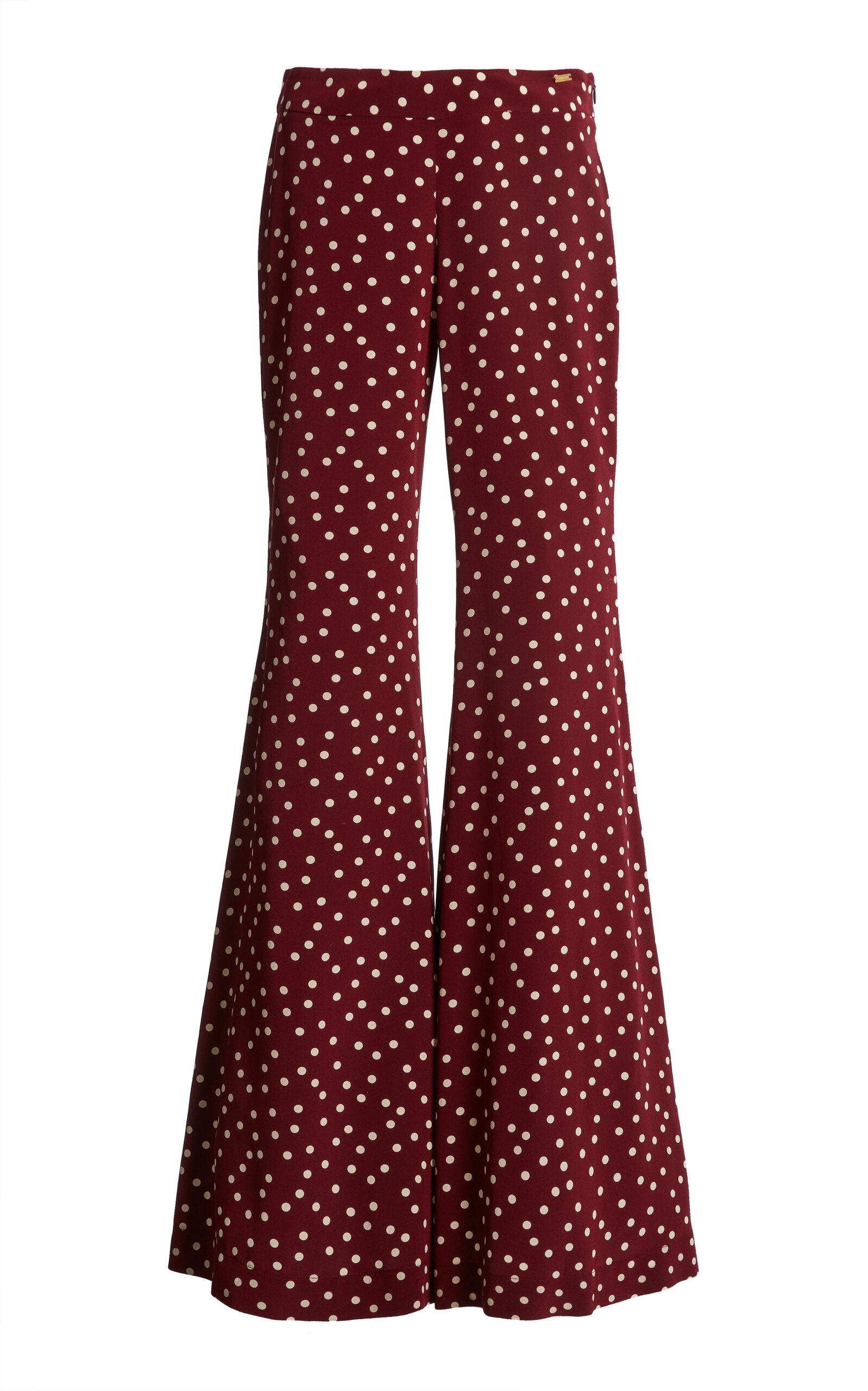 Francoise Zaoua Silk Crepe Trousers In Burgundy