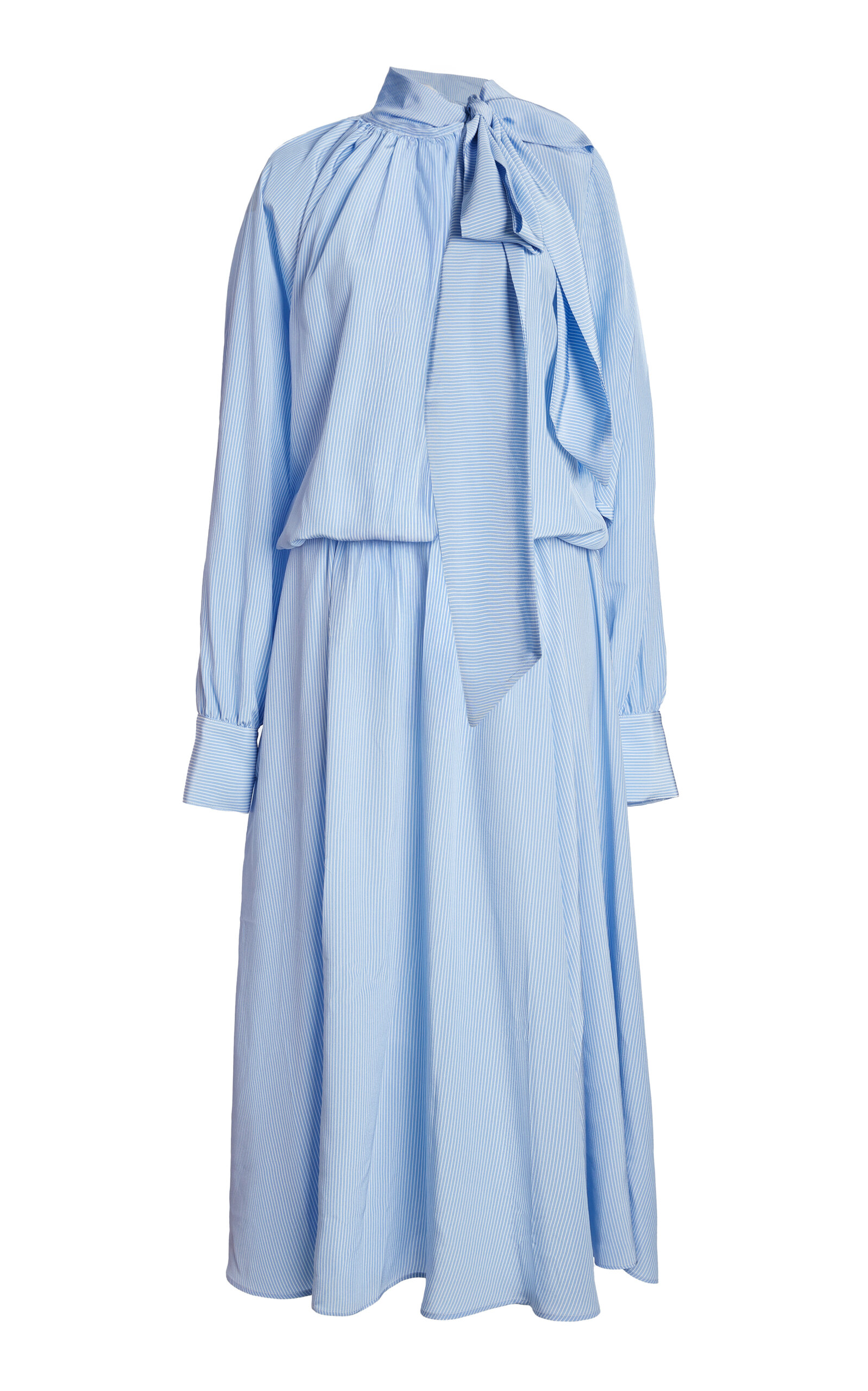 FRANÇOISE Susan Ribbon Neck Tie Silk Dress