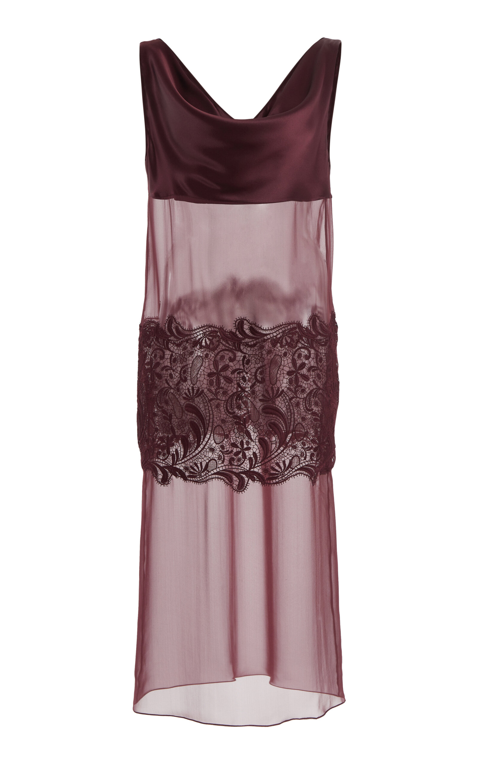 Ferragamo Cowl-Neck Silk-Chiffon Midi Dress - Women's Clothing