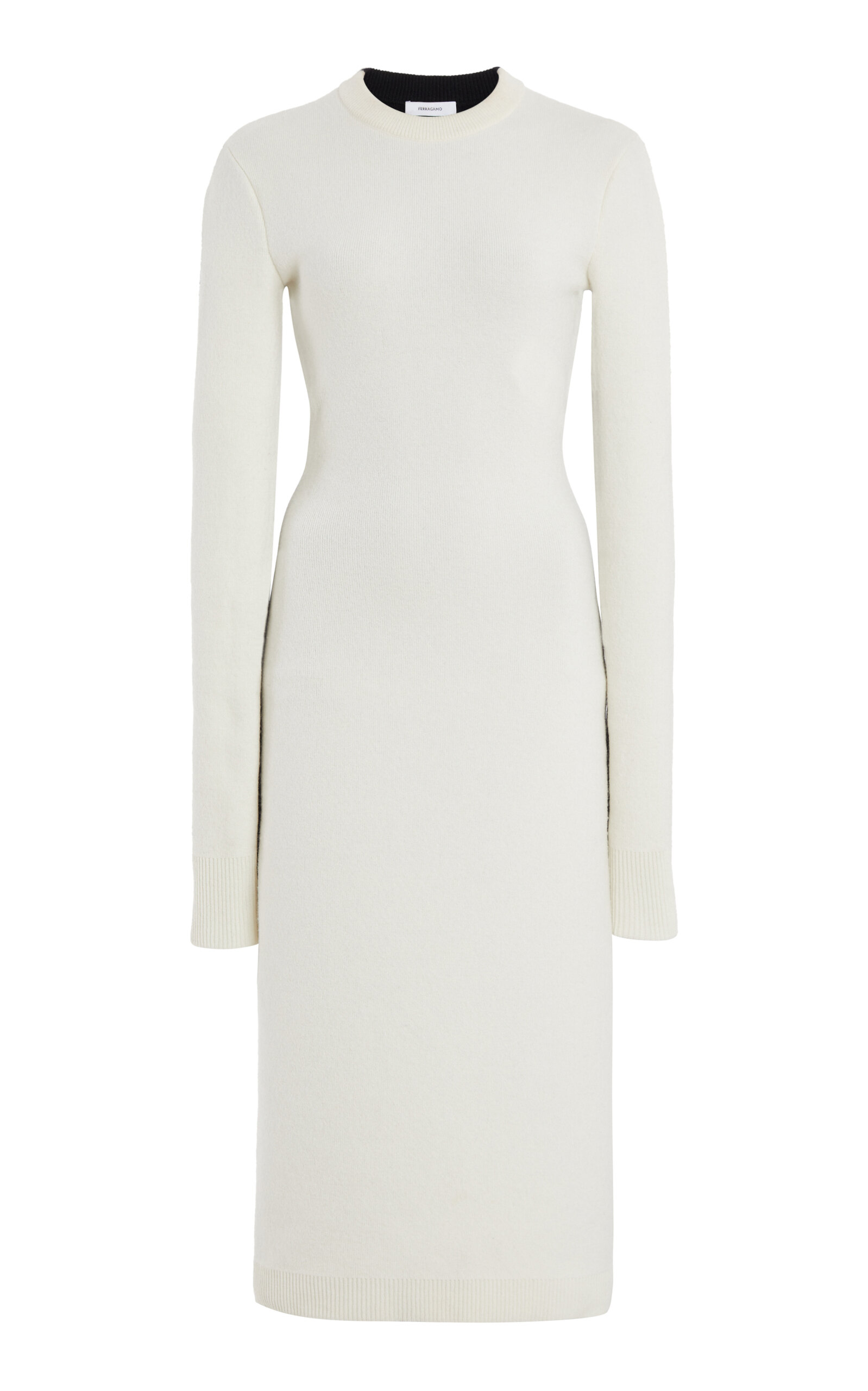 Ferragamo Color Block Knit Midi Dress