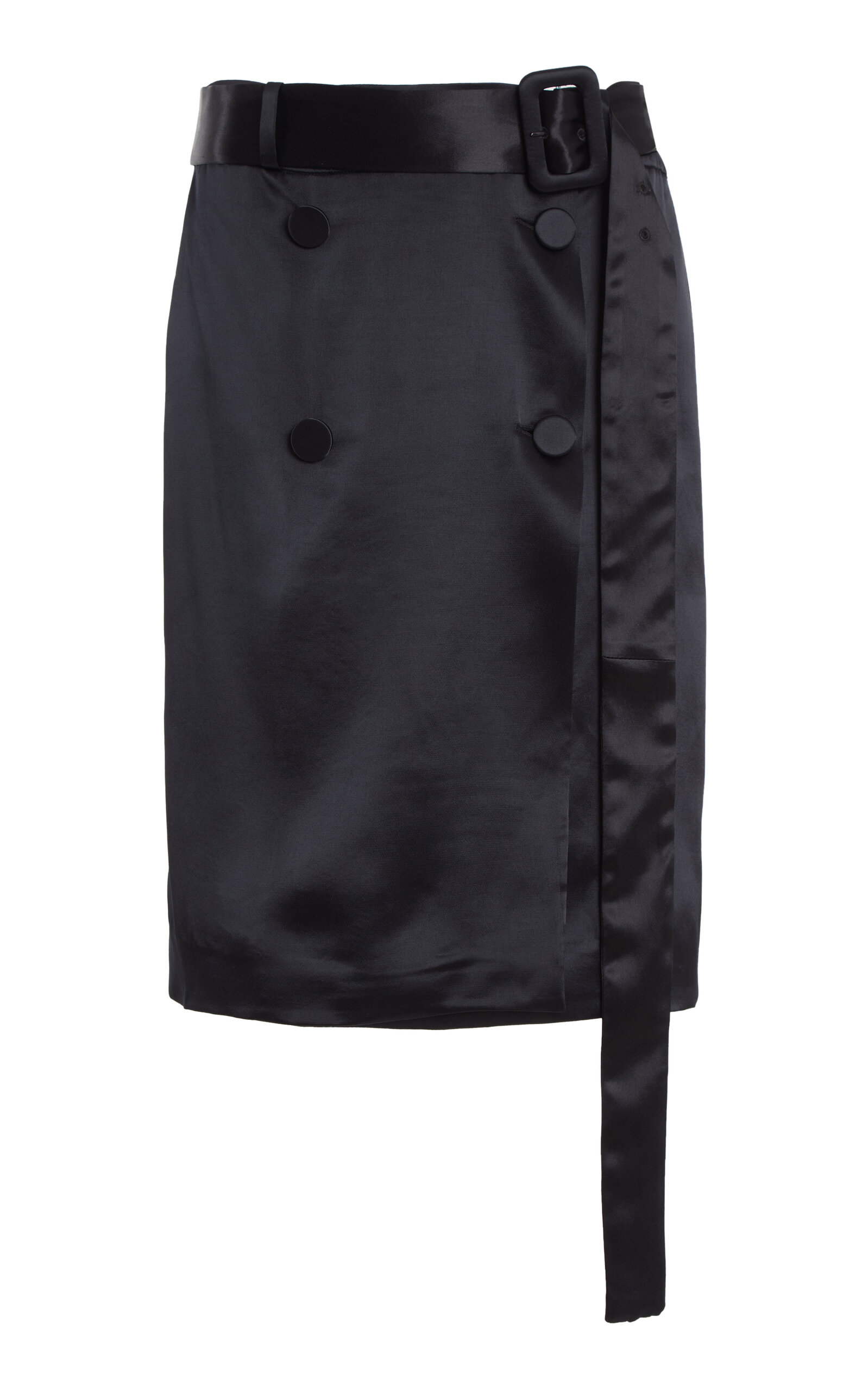 Ferragamo Wrap Satin Knee-Length Skirt