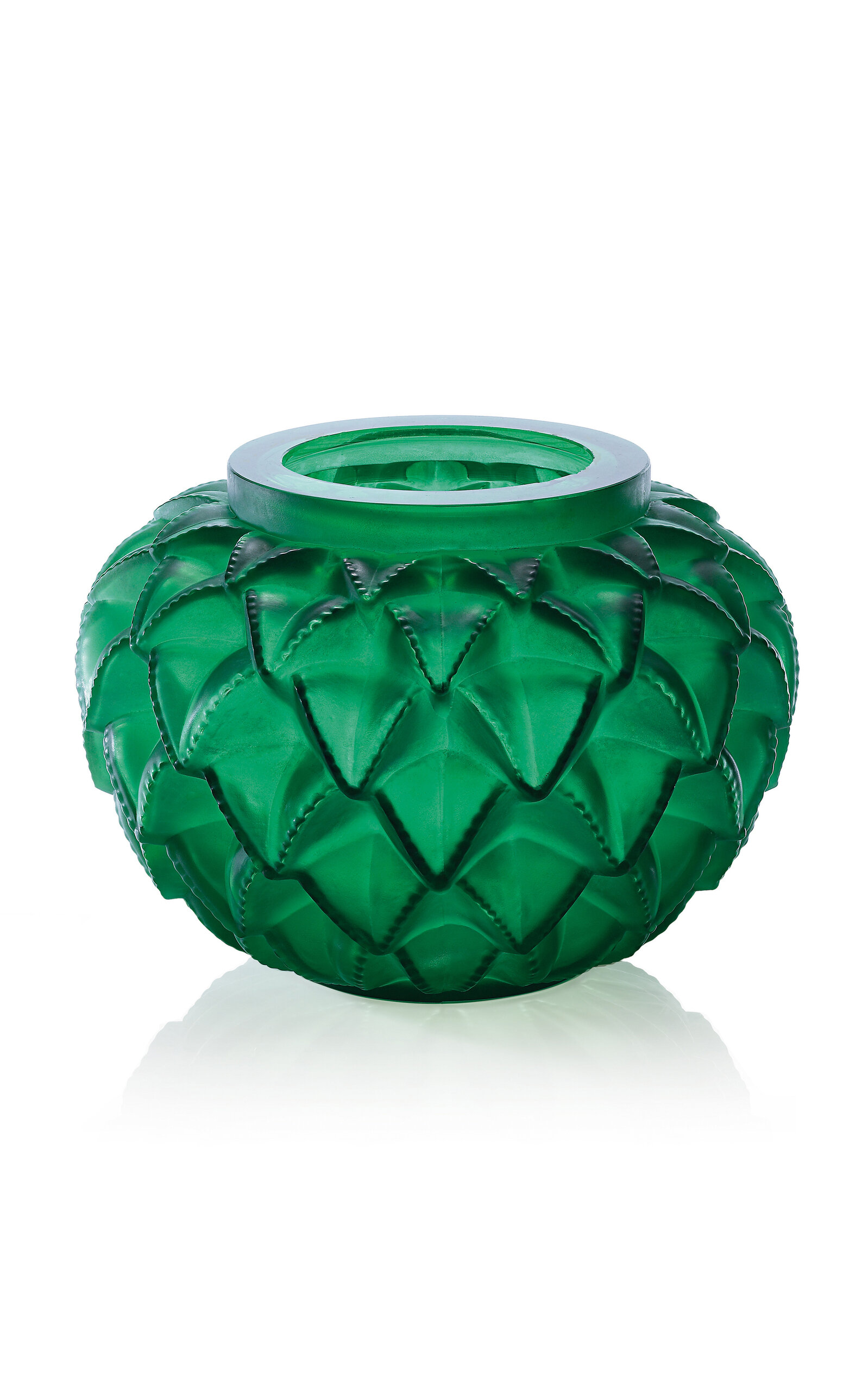 Lalique Languedoc Vase In Green
