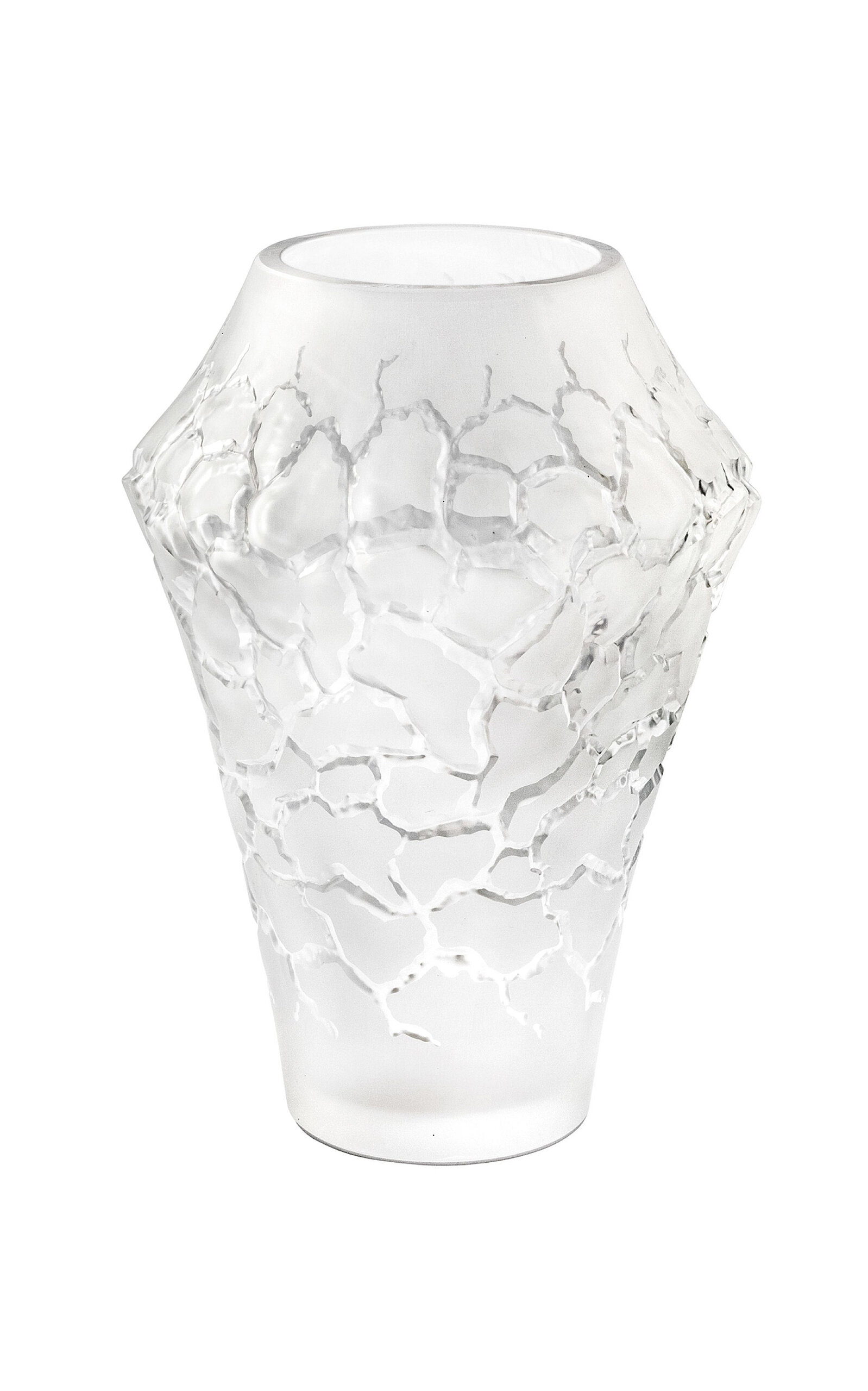 Lalique Crystal Caldera Medium Vase In Clear