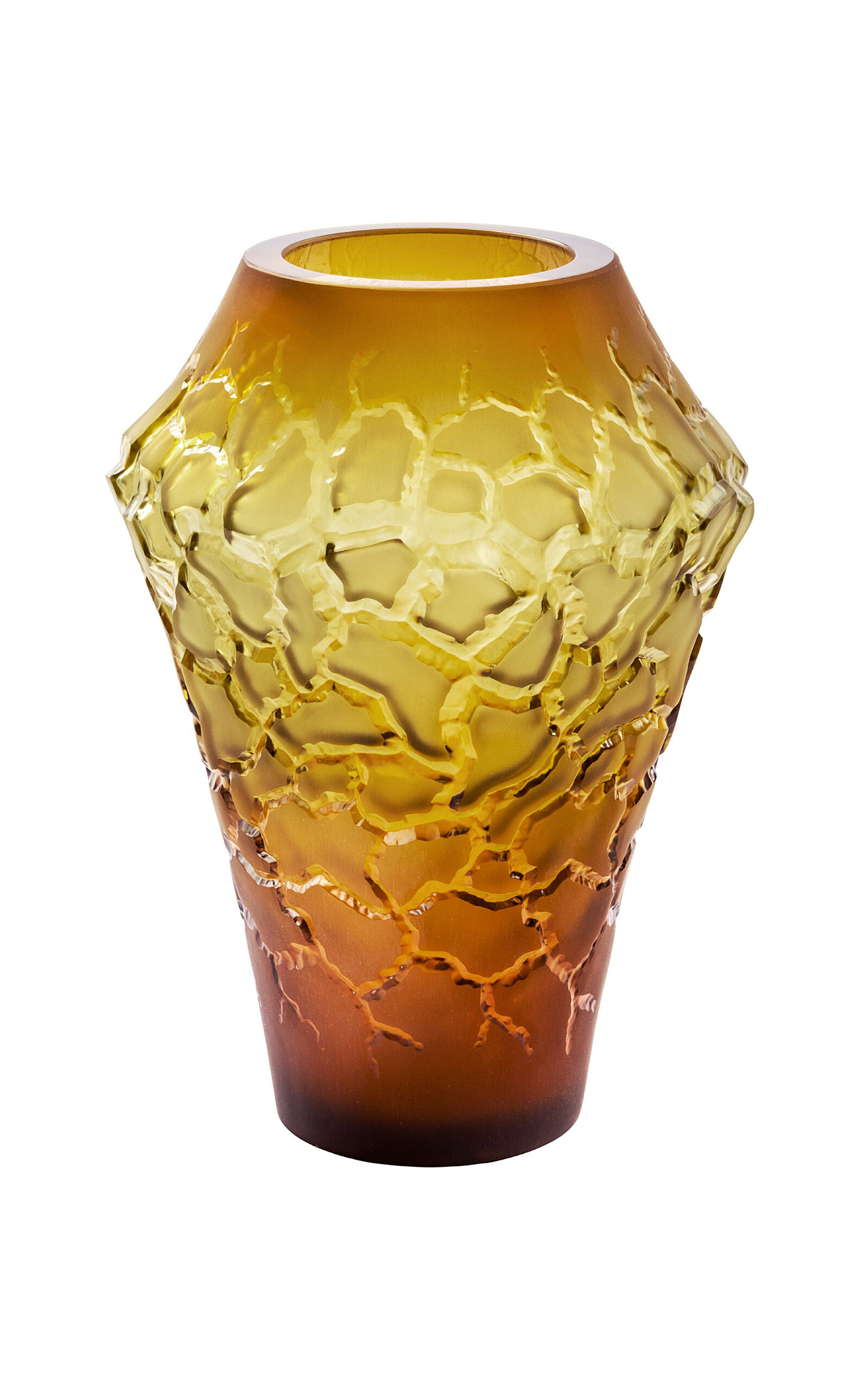 Lalique Canyon Crystal Caldera Medium Vase In Universal