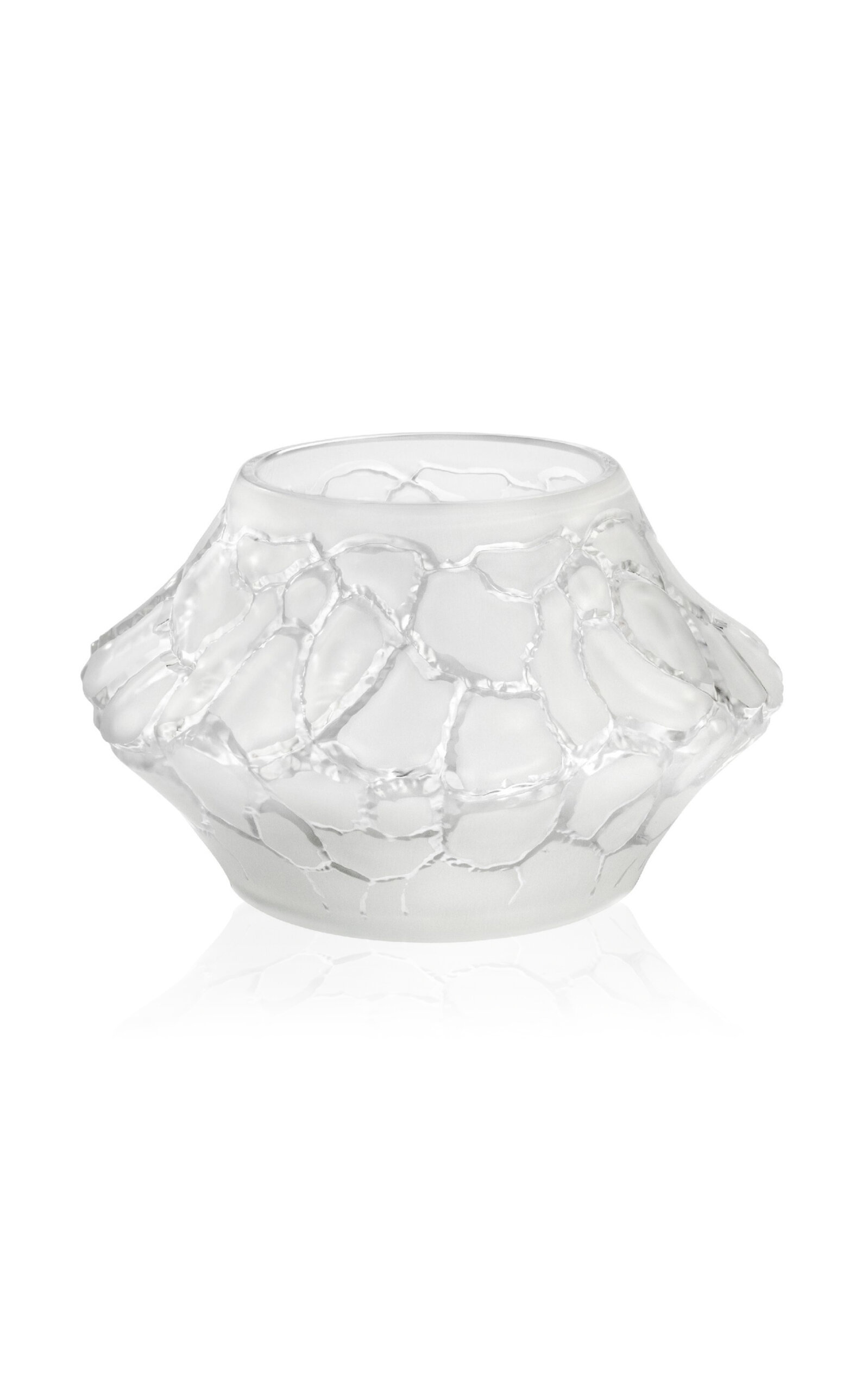 Lalique Crystal Caldera Small Votive Vase In Clear