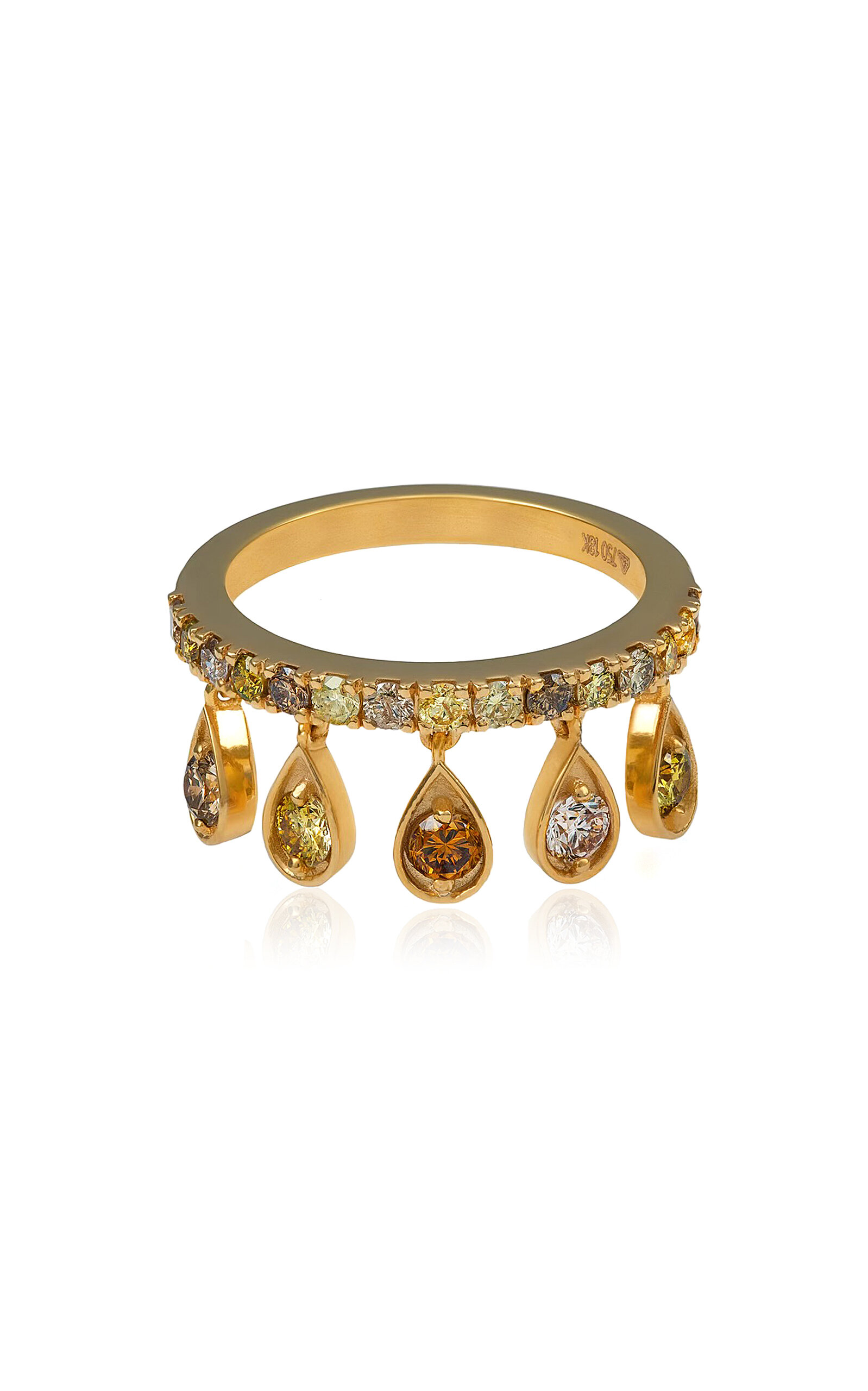 Luna Dancing 18K Yellow Gold Diamond Ring