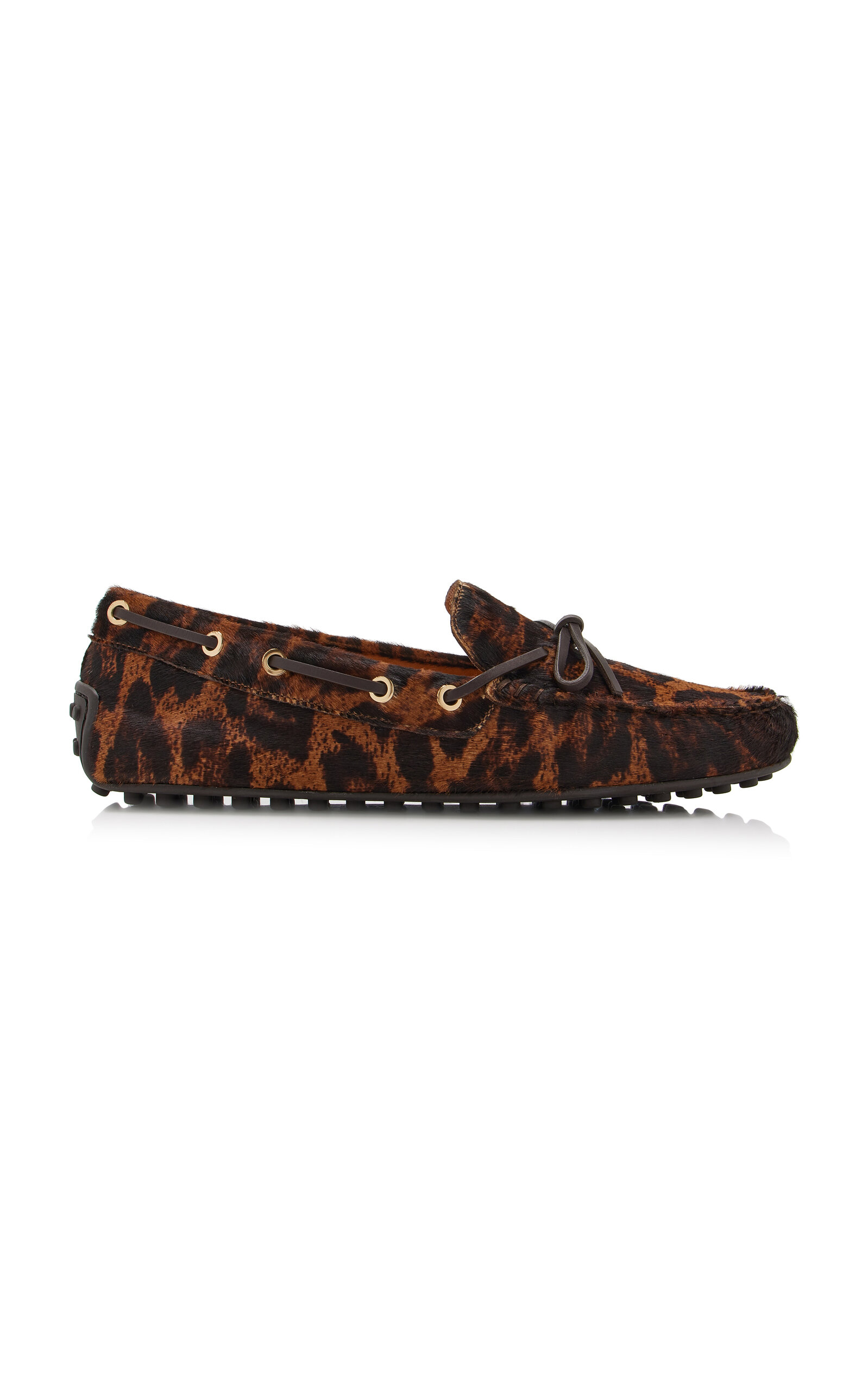 Tod's Leopard-Print Pony Hair Driving Loafers
