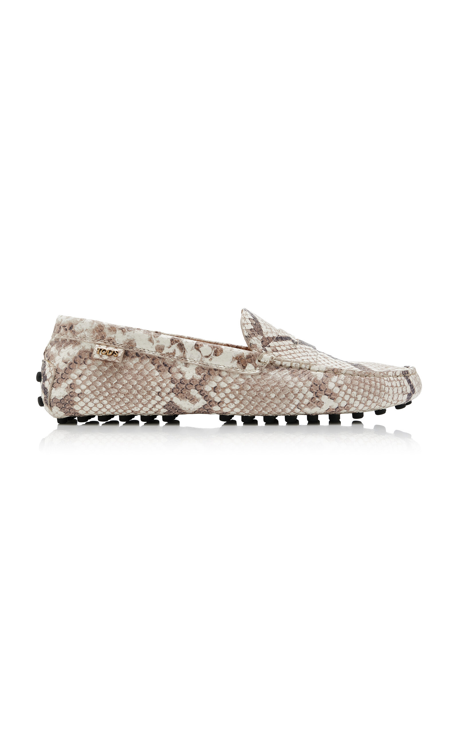 Tod's Snake-Effect Leather Driving Loafers