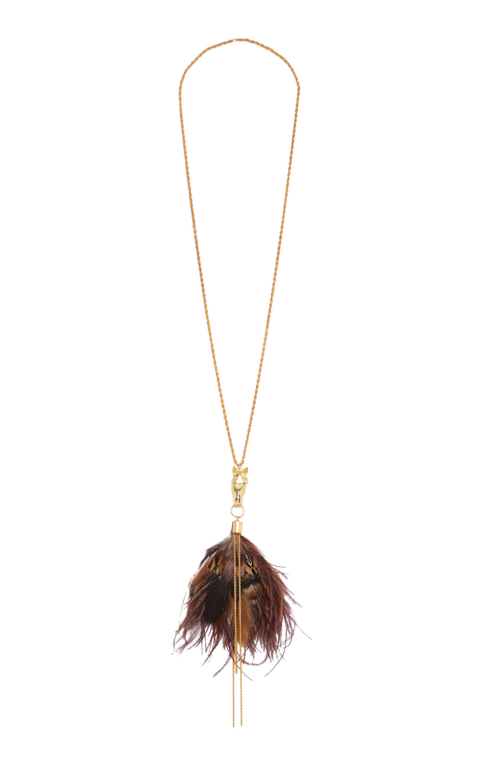 Johanna Ortiz Luminous Talisman Dance Feather Necklace - Brown - OS - Moda Operandi