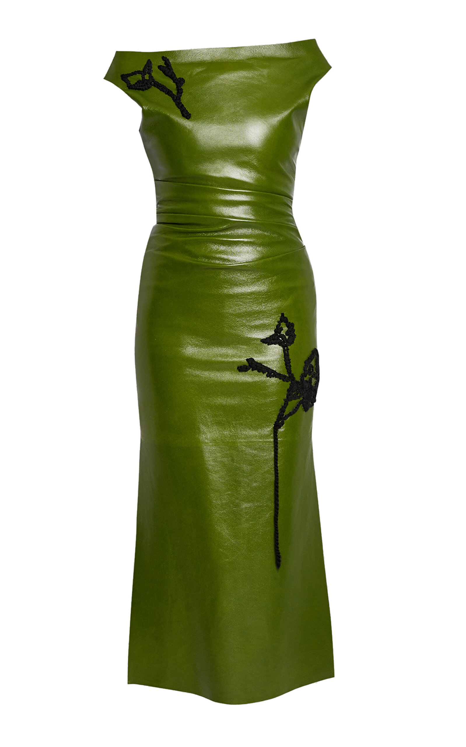 Erdem Appliquéd Leather Midi Dress