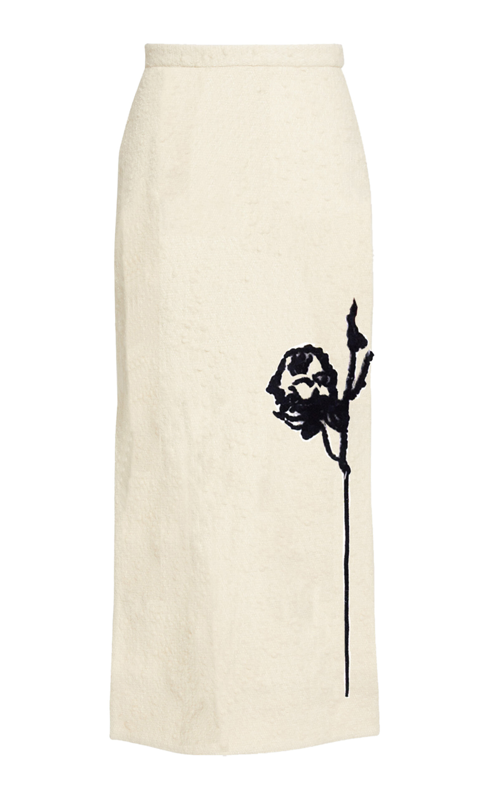 Erdem Appliquéd Cotton-Blend Midi Skirt