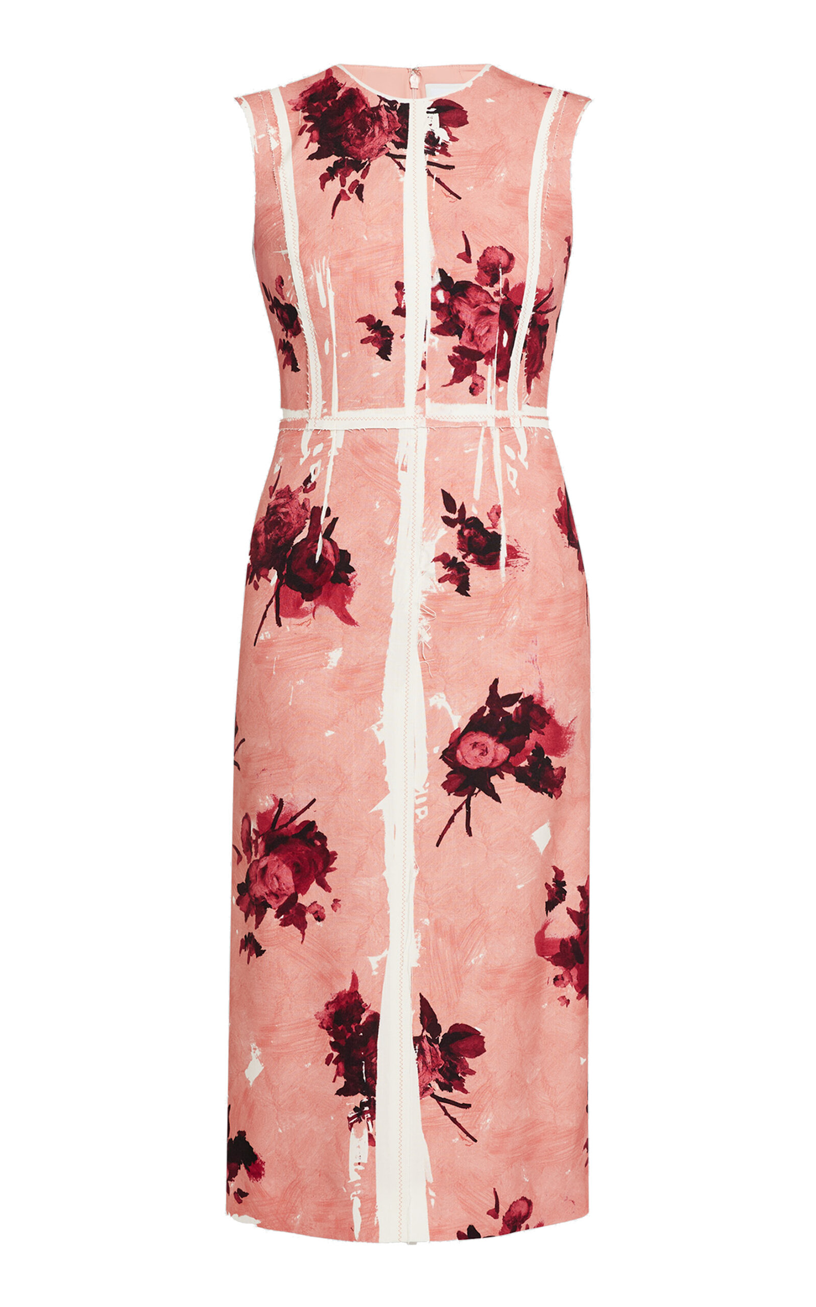 Erdem Floral Sleeveless Cocktail Dress In Light Pink