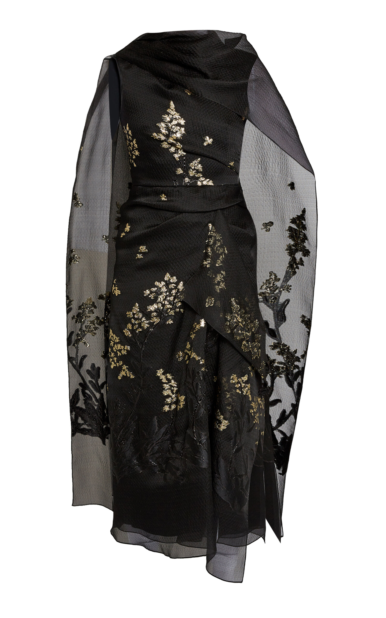 Erdem Embellished Sheer Silk-Blend Cocktail Dress