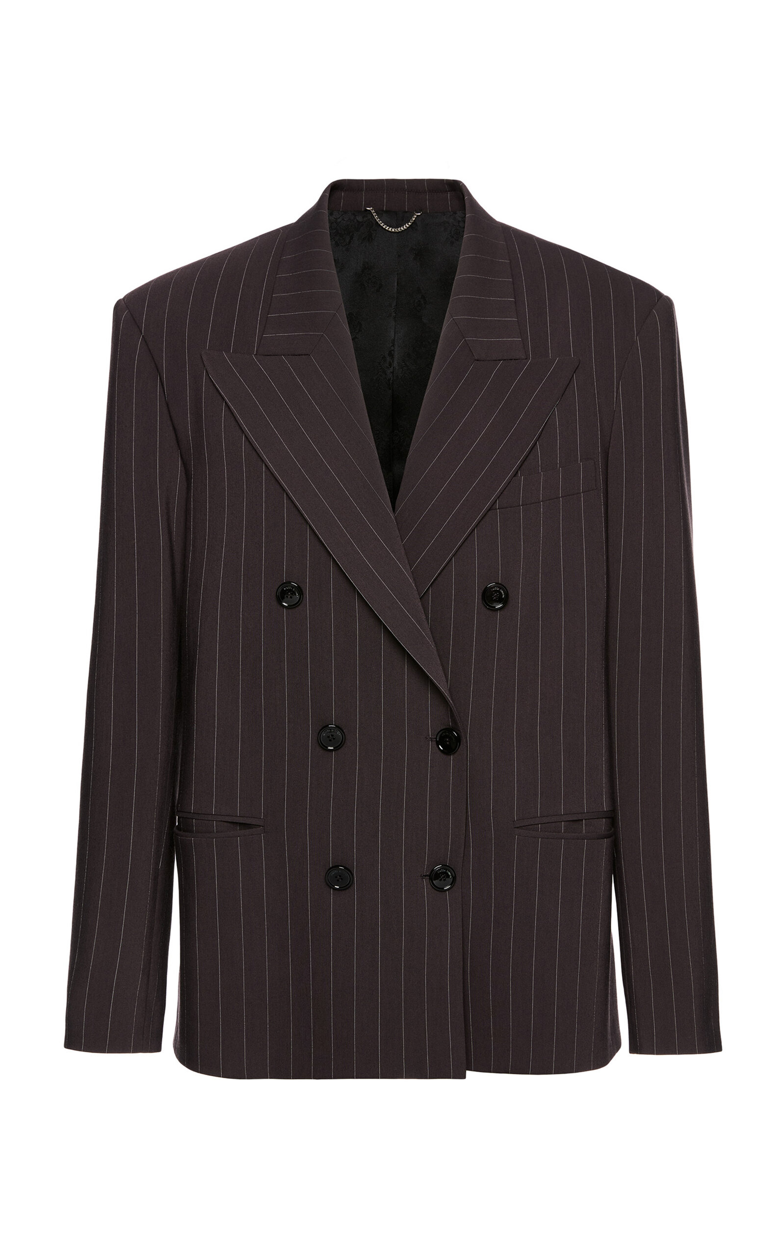 Magda Butrym Pinstripe Wool Blazer In Stripe