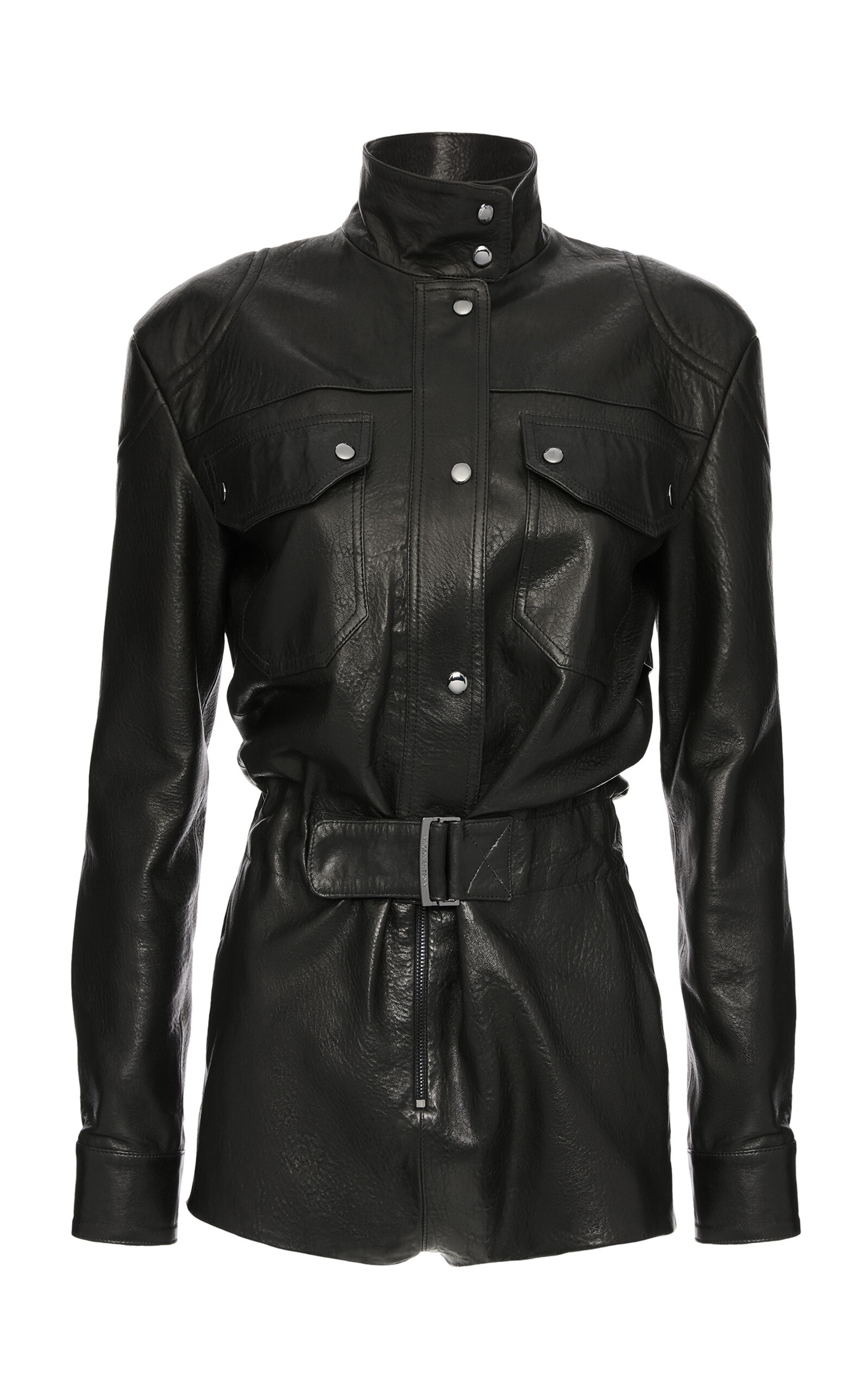 Magda Butrym Belted Leather Bodysuit