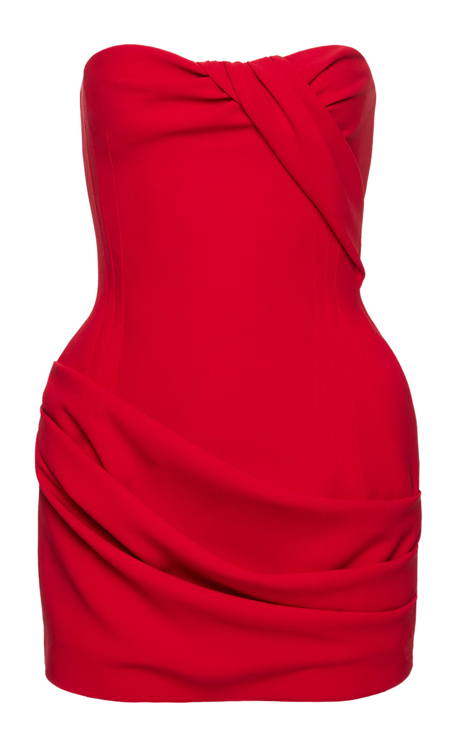 Magda Butrym Gathered Wool-Blend Mini Dress